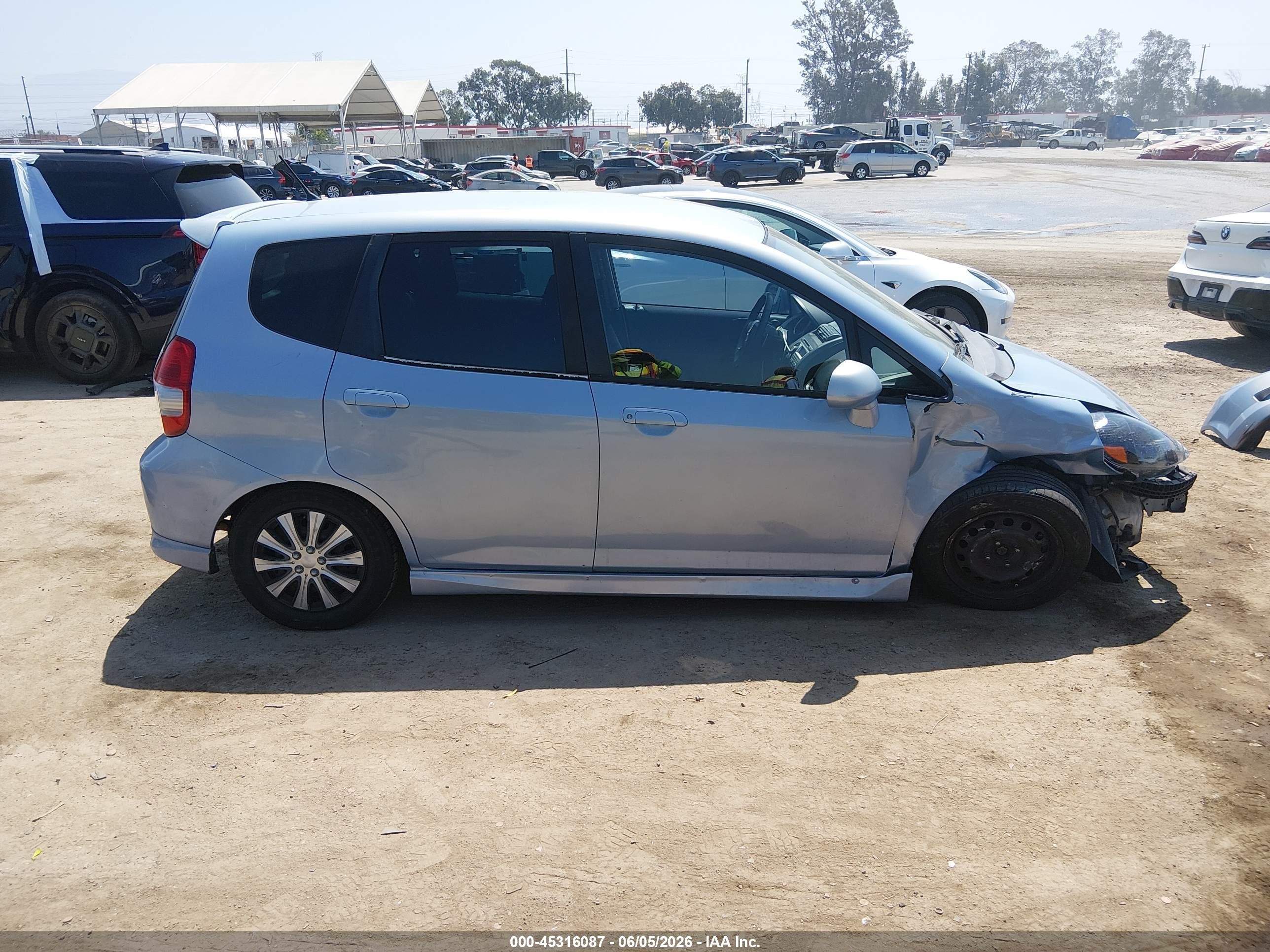 2008 Honda Fit Sport Light Blue vin: JHMGD38618S046514