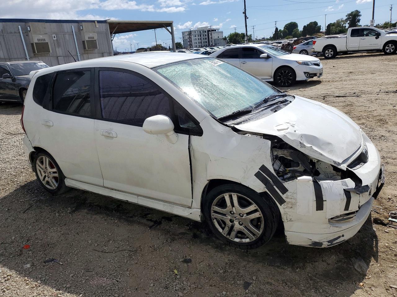 2007 Honda Fit S White vin: JHMGD38627S030367