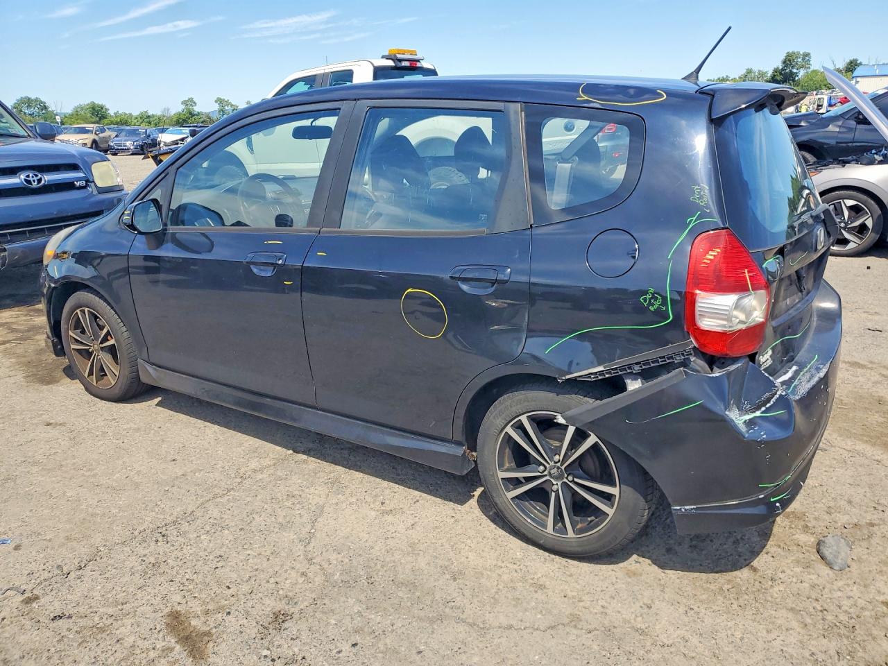 2007 Honda Fit S Black vin: JHMGD38627S033365