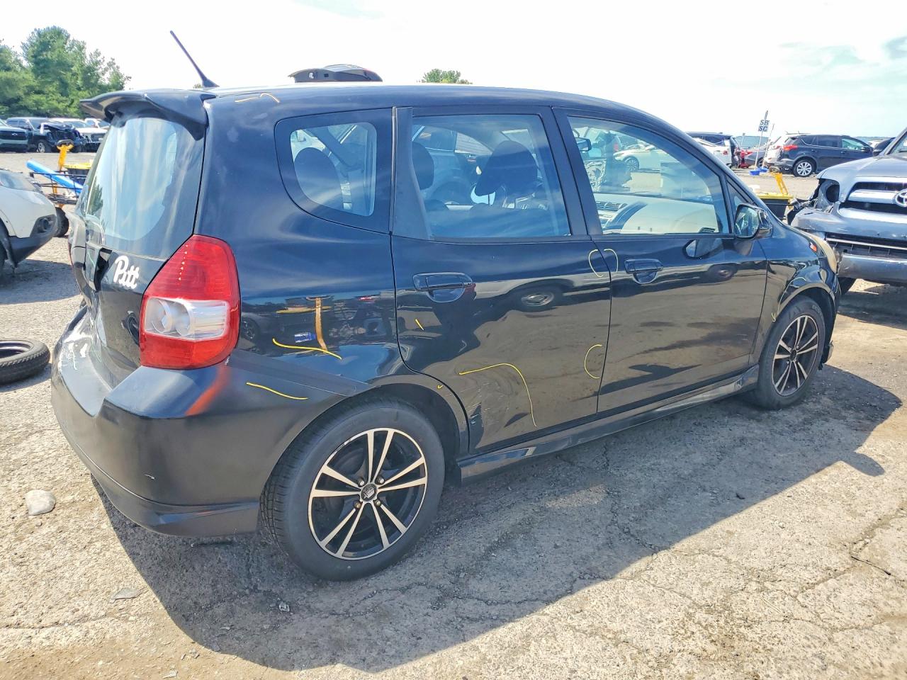 2007 Honda Fit S Black vin: JHMGD38627S033365
