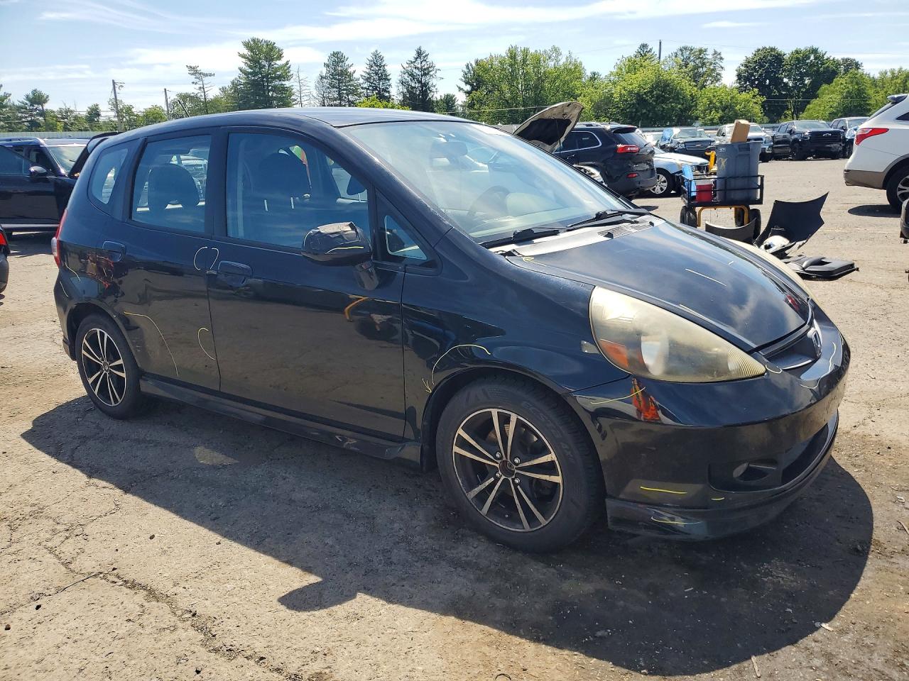 2007 Honda Fit S Black vin: JHMGD38627S033365