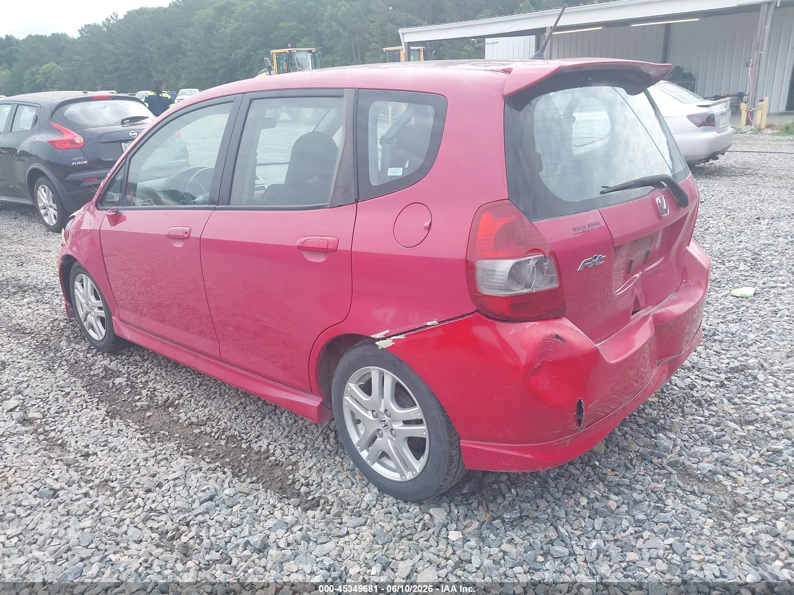 2007 Honda Fit Sport Red vin: JHMGD38627S039764