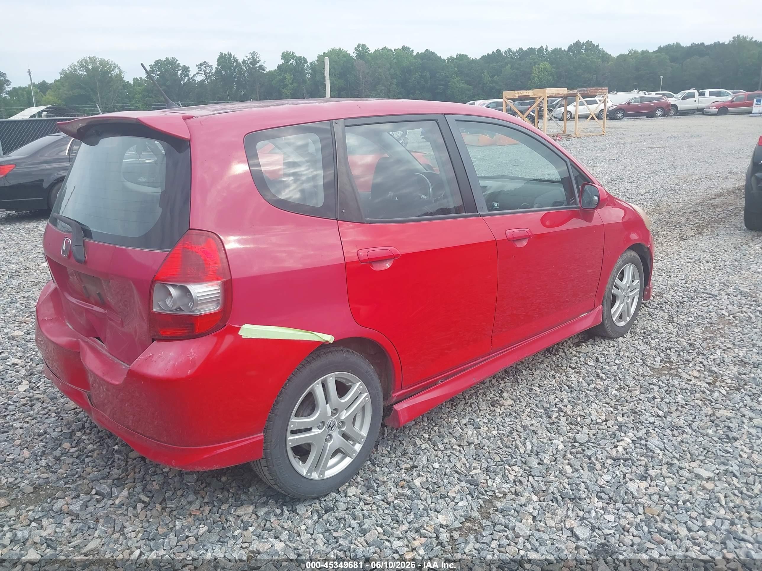 2007 Honda Fit Sport Red vin: JHMGD38627S039764