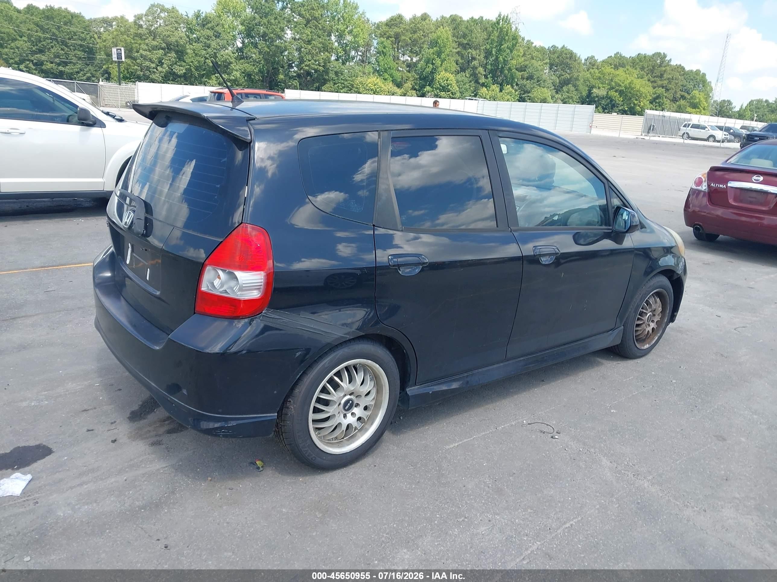 2008 Honda Fit Sport Black vin: JHMGD38628S022609