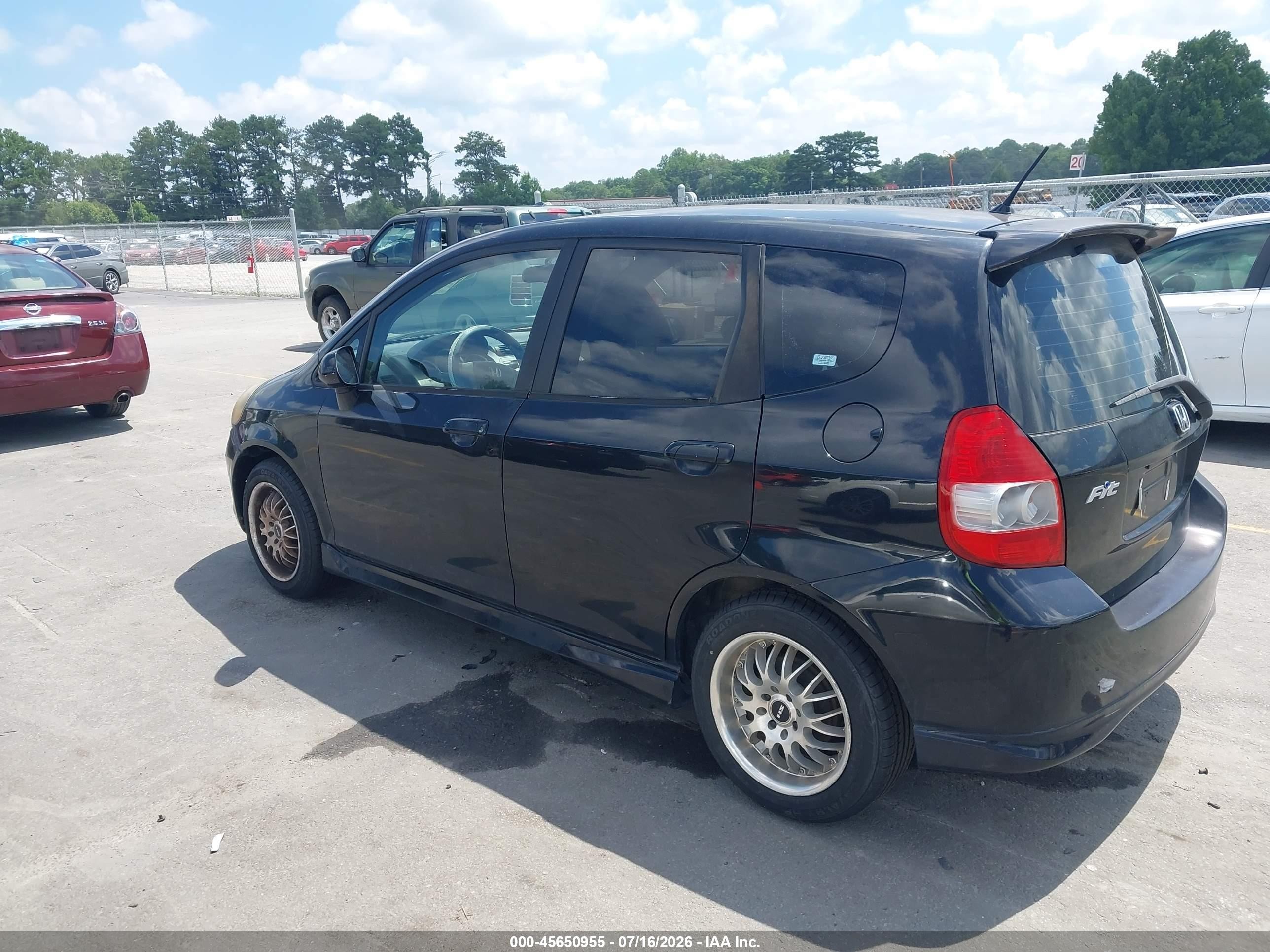 2008 Honda Fit Sport Black vin: JHMGD38628S022609