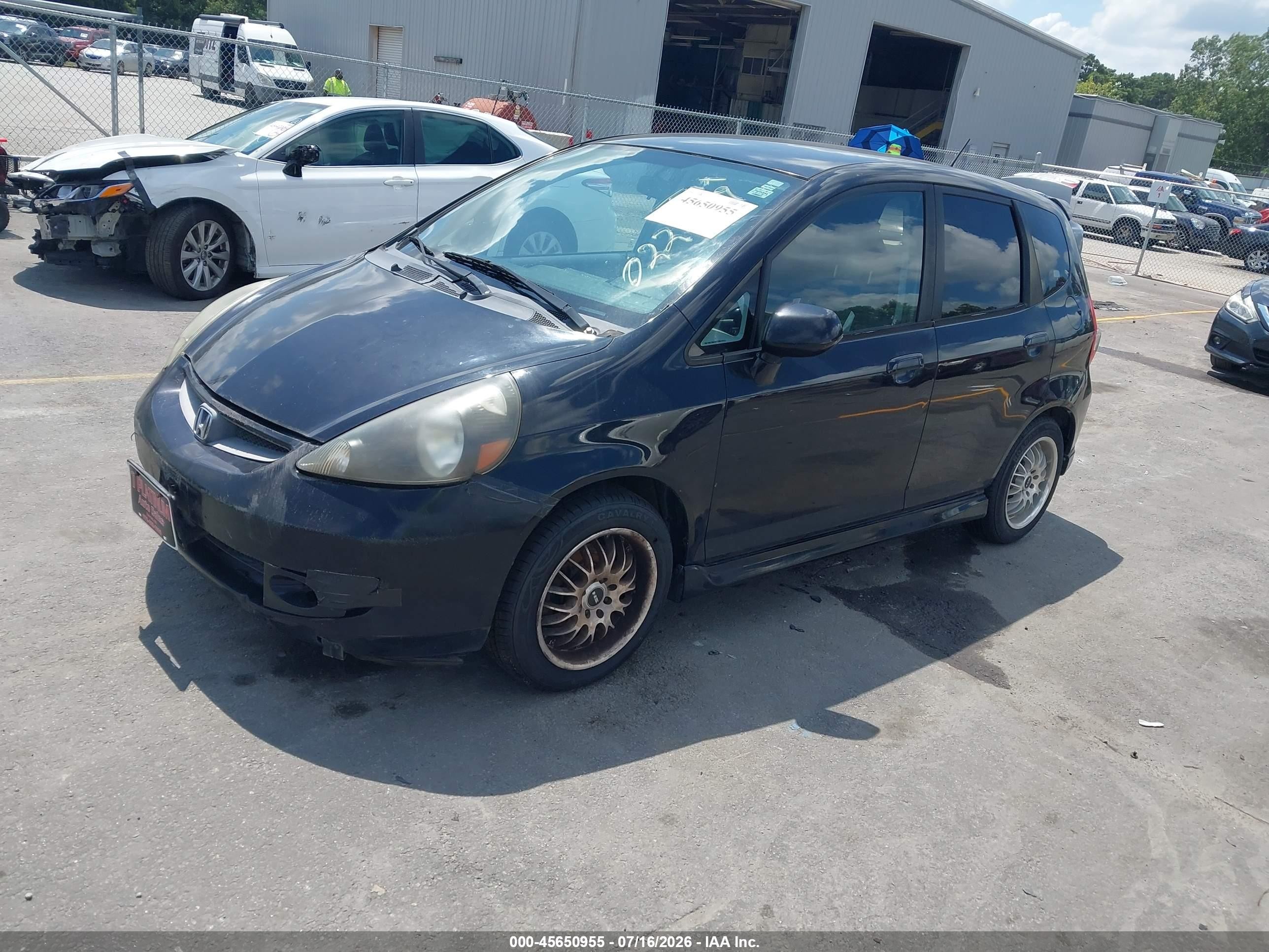 2008 Honda Fit Sport Black vin: JHMGD38628S022609