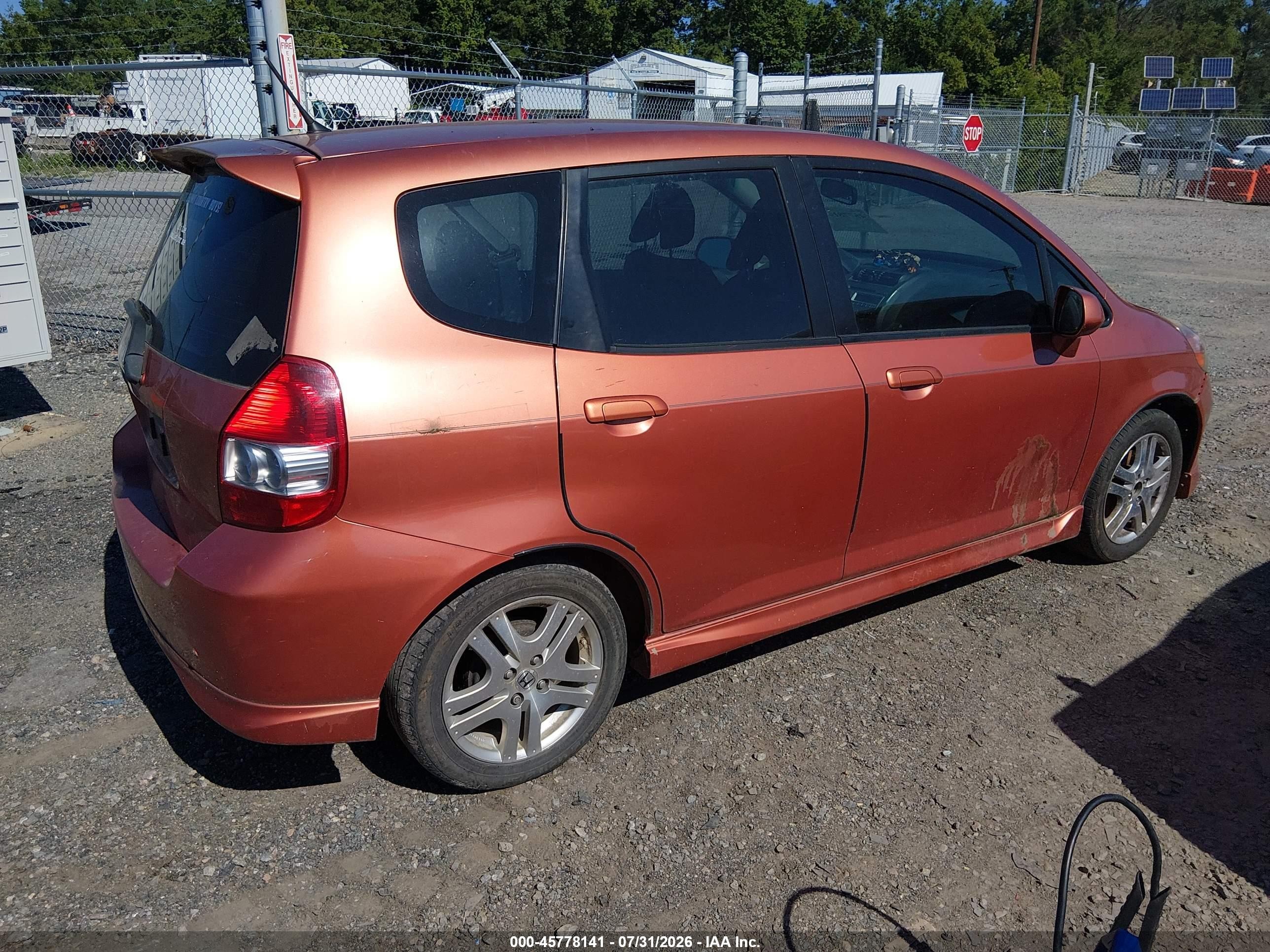 2008 Honda Fit Sport Оранжевый vin: JHMGD38628S070448