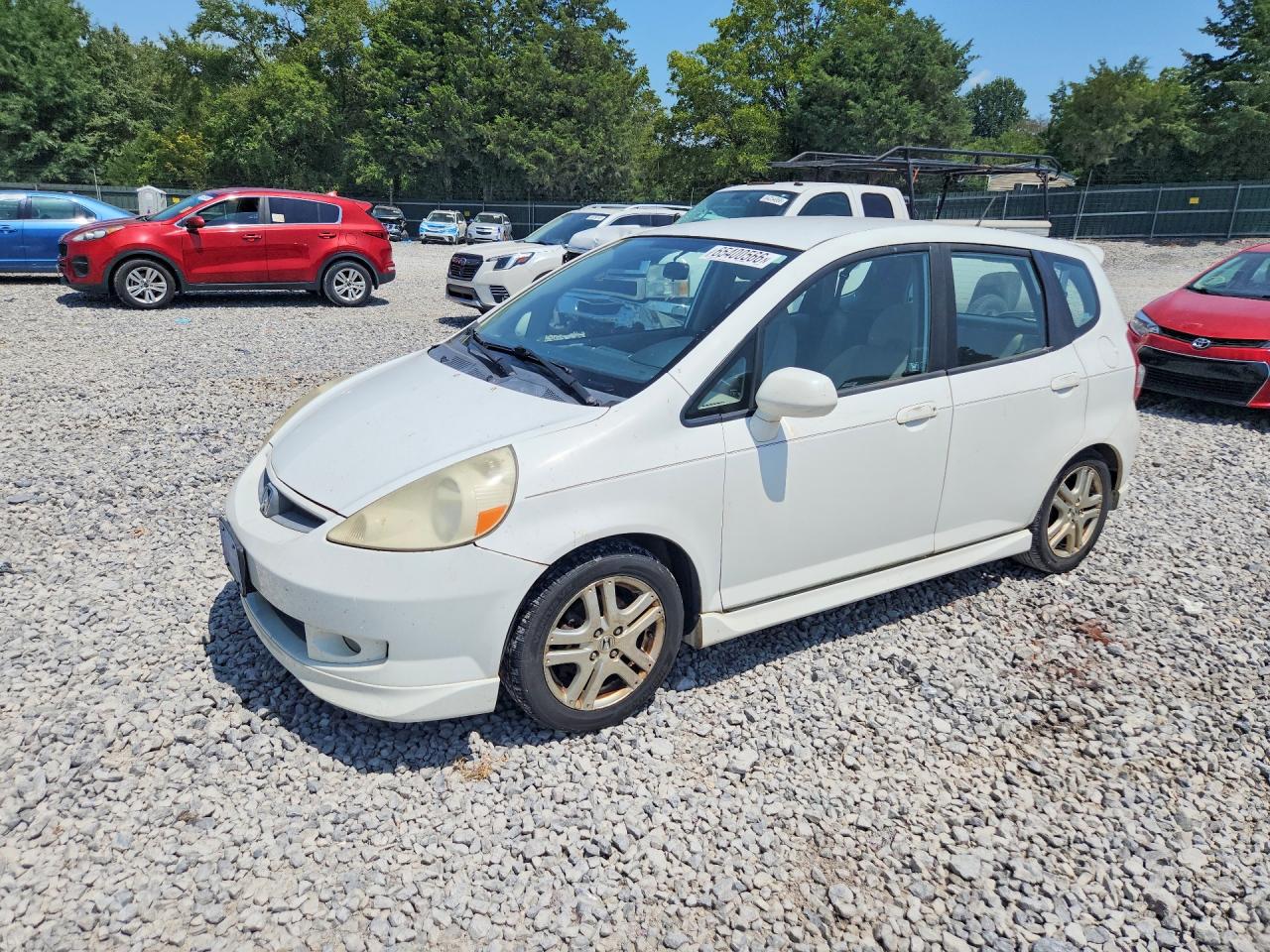 2007 Honda Fit S White vin: JHMGD38637S017756
