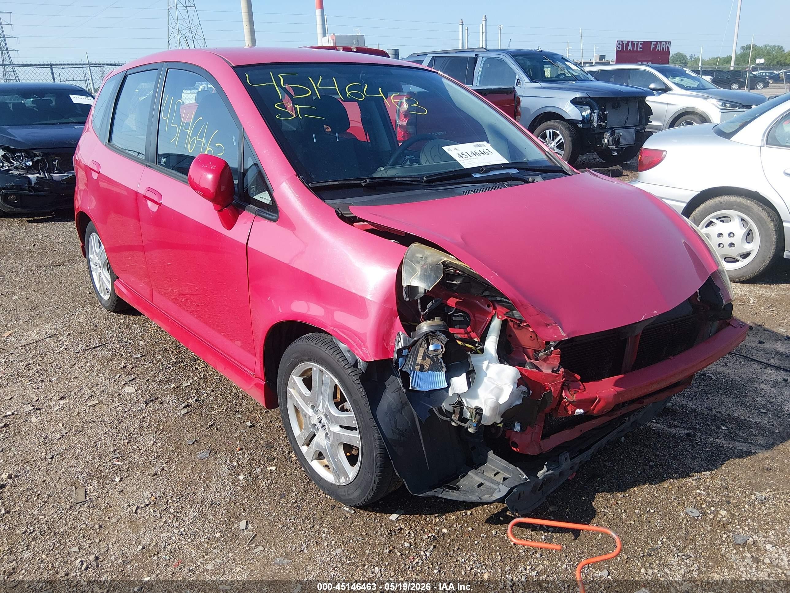 2008 Honda Fit Sport Red vin: JHMGD38638S073777