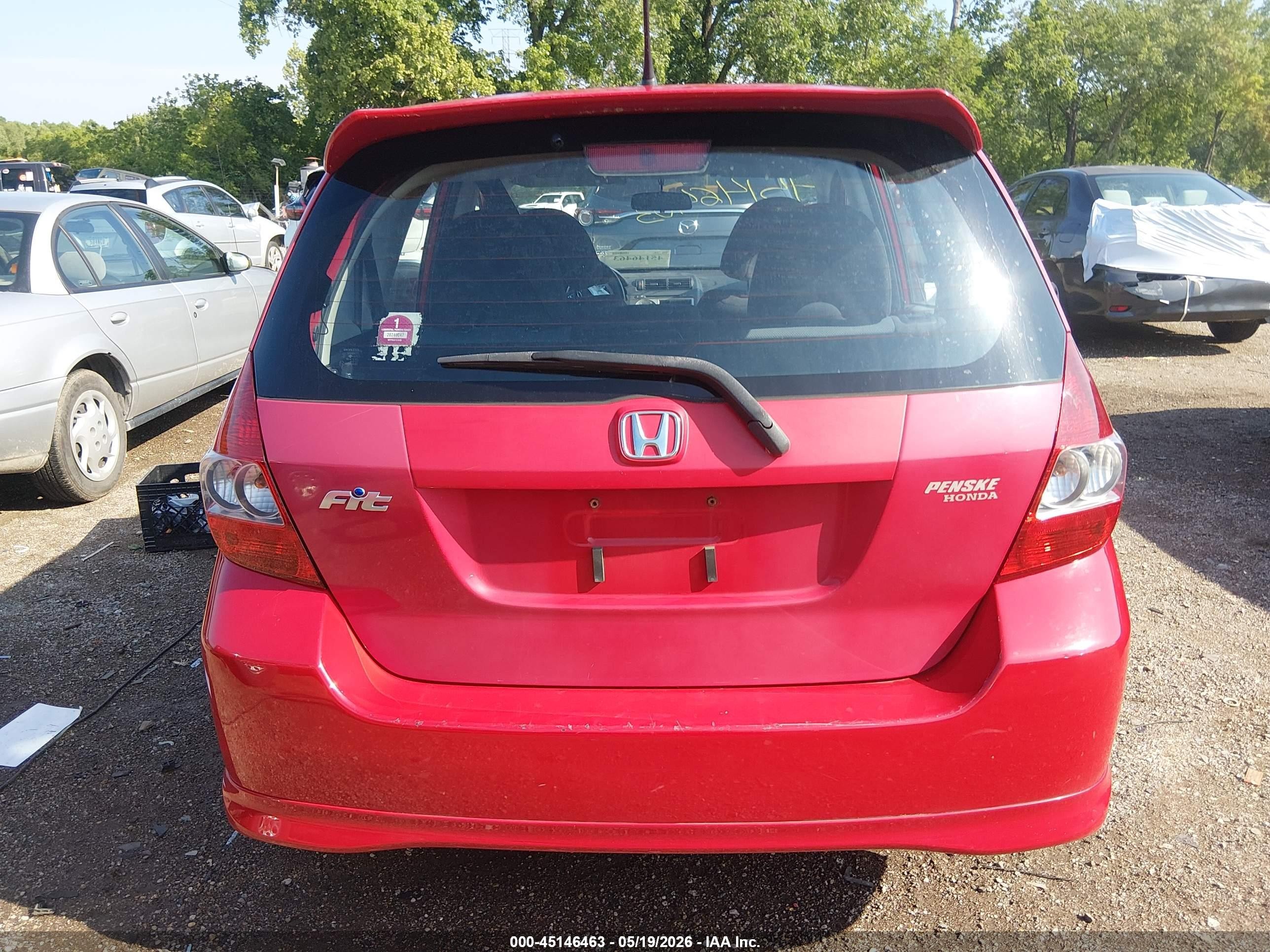 2008 Honda Fit Sport Red vin: JHMGD38638S073777