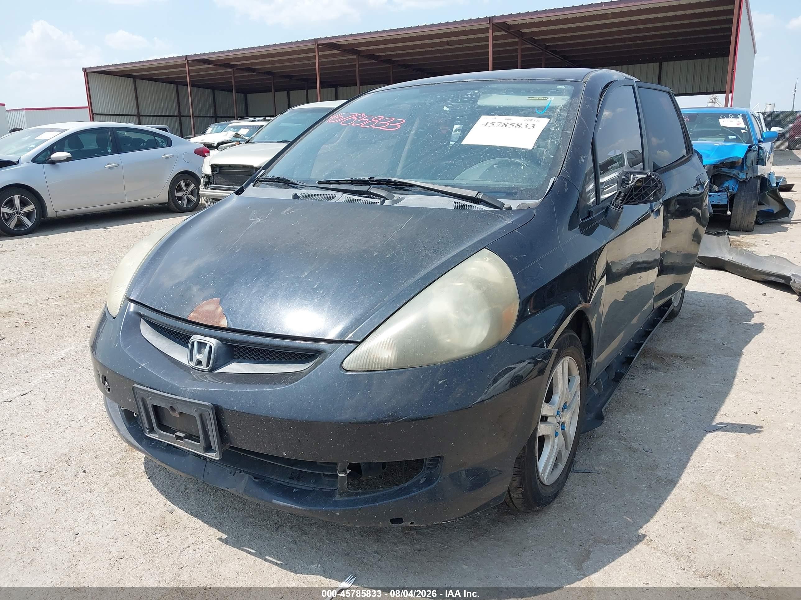 2007 Honda Fit Sport Black vin: JHMGD38647S024473