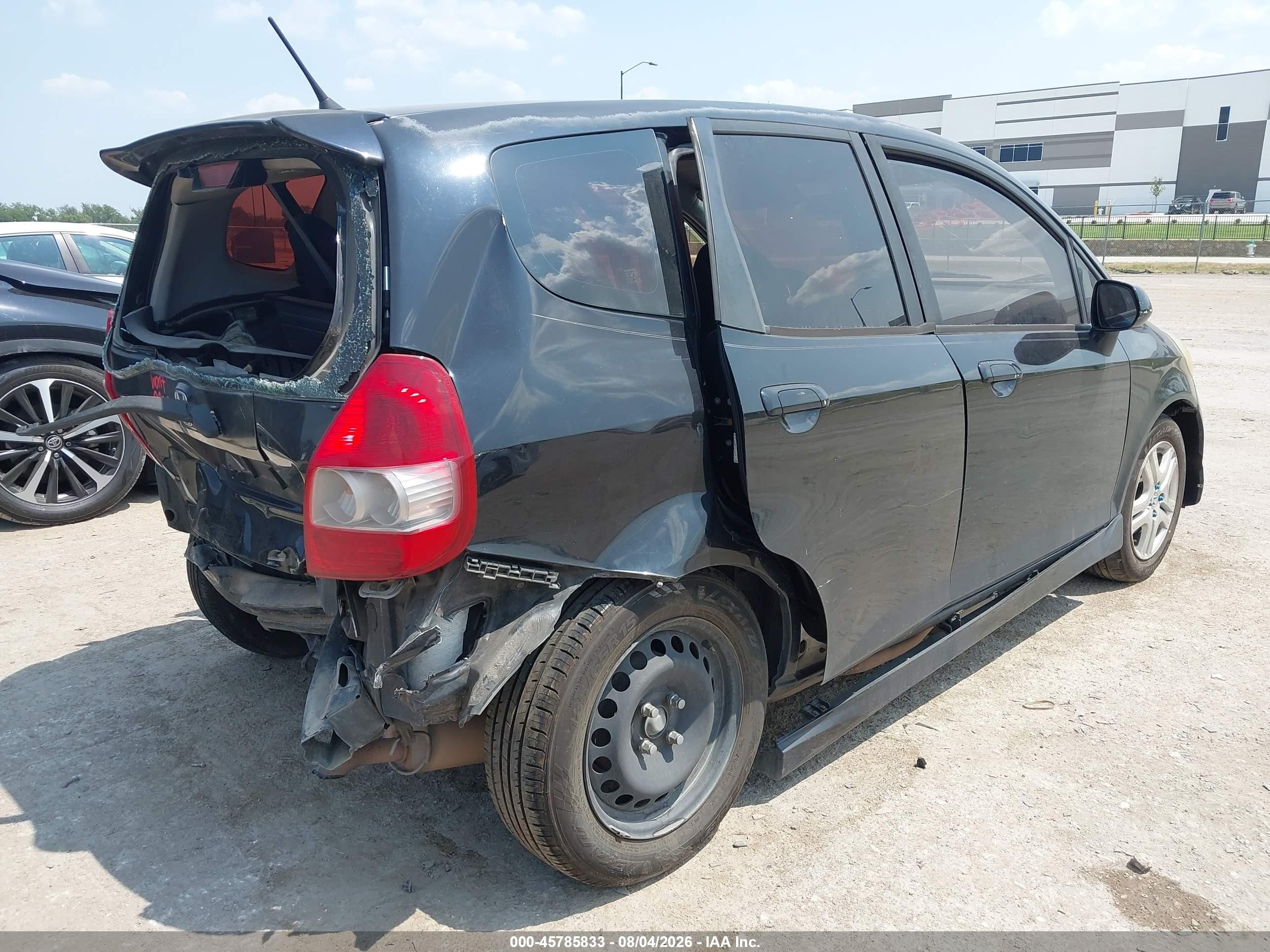 2007 Honda Fit Sport Black vin: JHMGD38647S024473