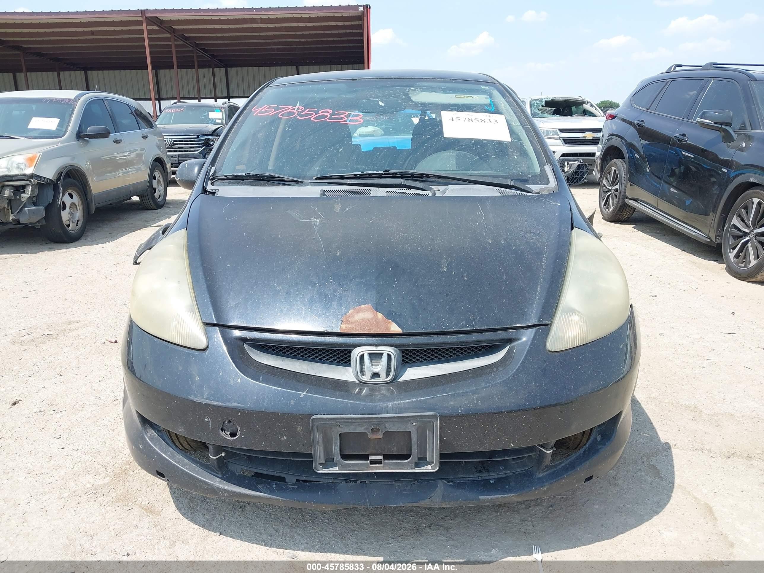 2007 Honda Fit Sport Black vin: JHMGD38647S024473
