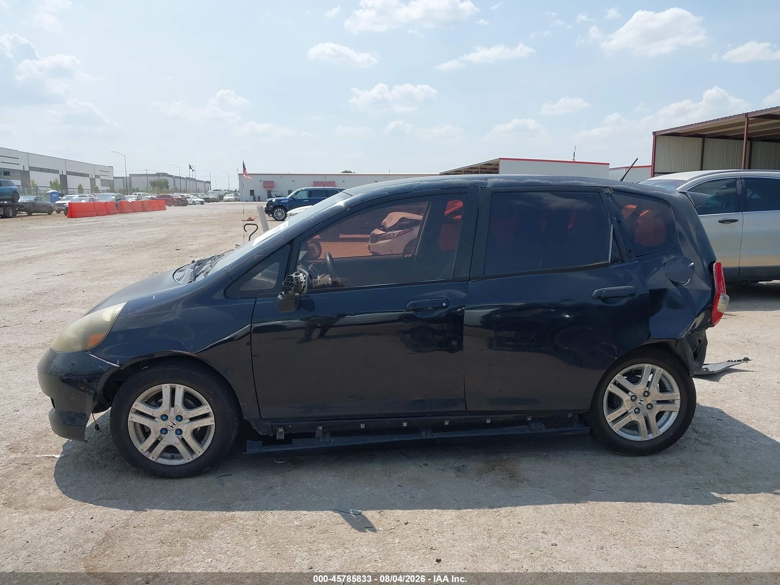 2007 Honda Fit Sport Black vin: JHMGD38647S024473