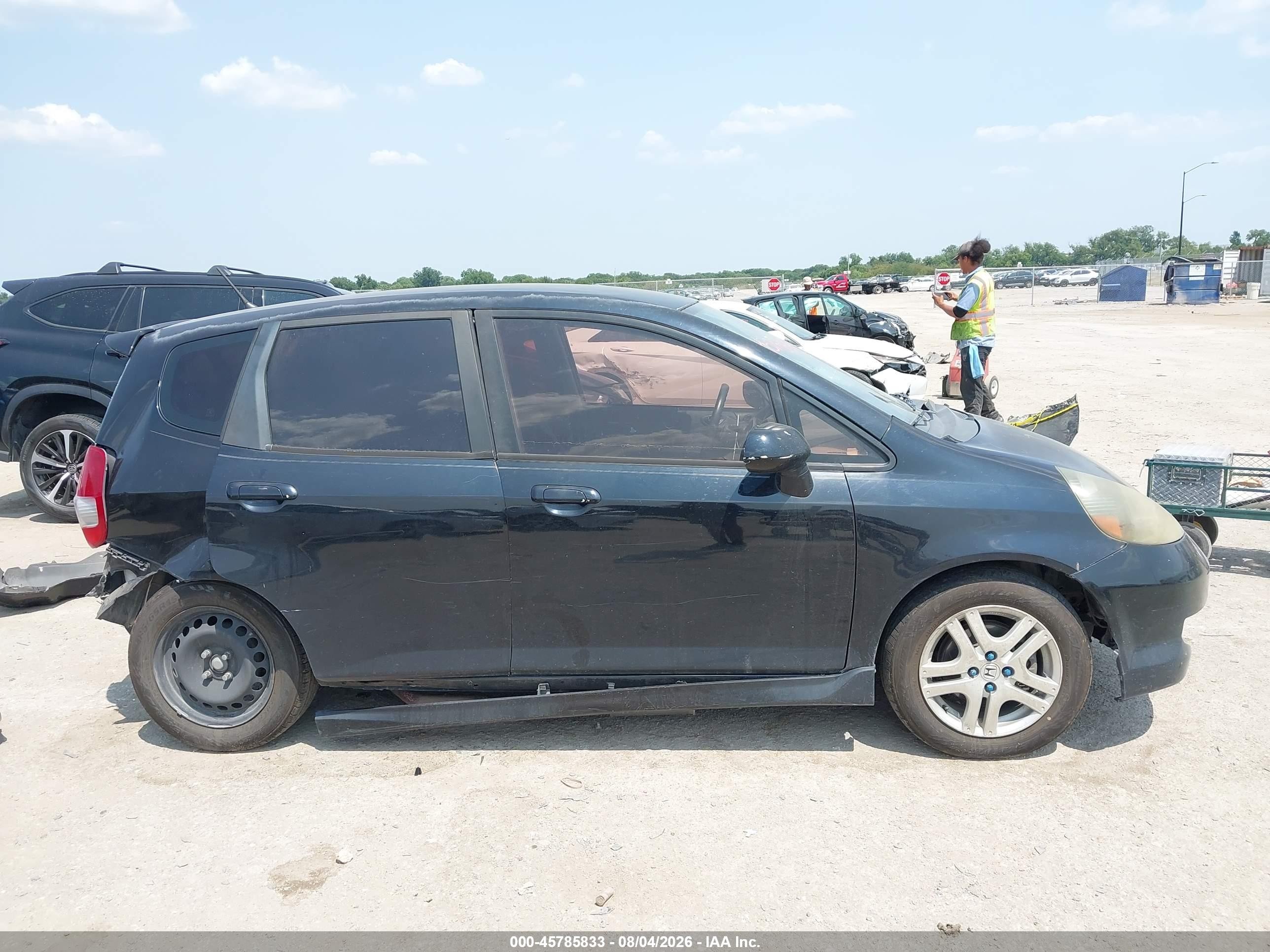 2007 Honda Fit Sport Black vin: JHMGD38647S024473