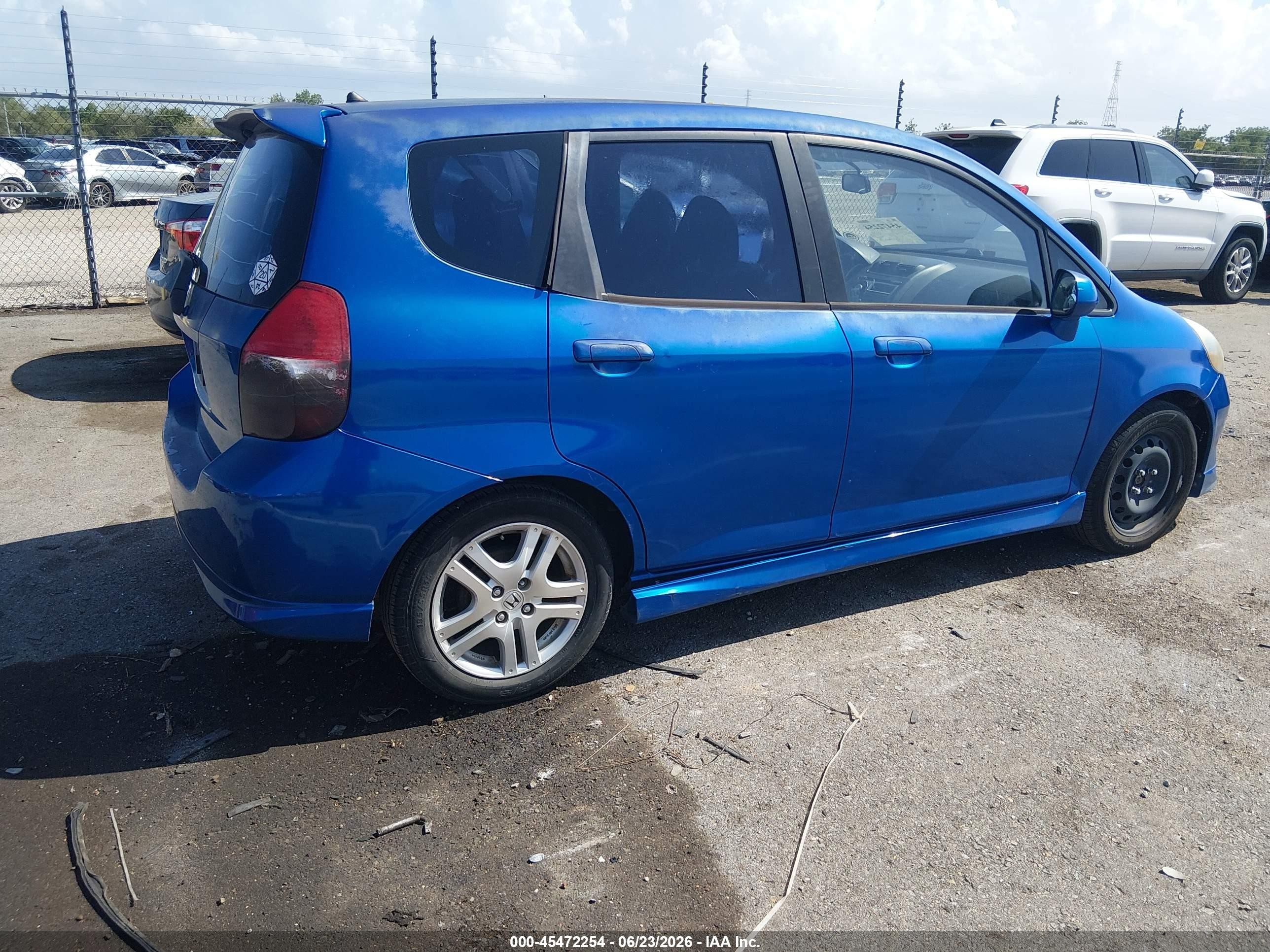 2007 Honda Fit Sport Blue vin: JHMGD38647S047672