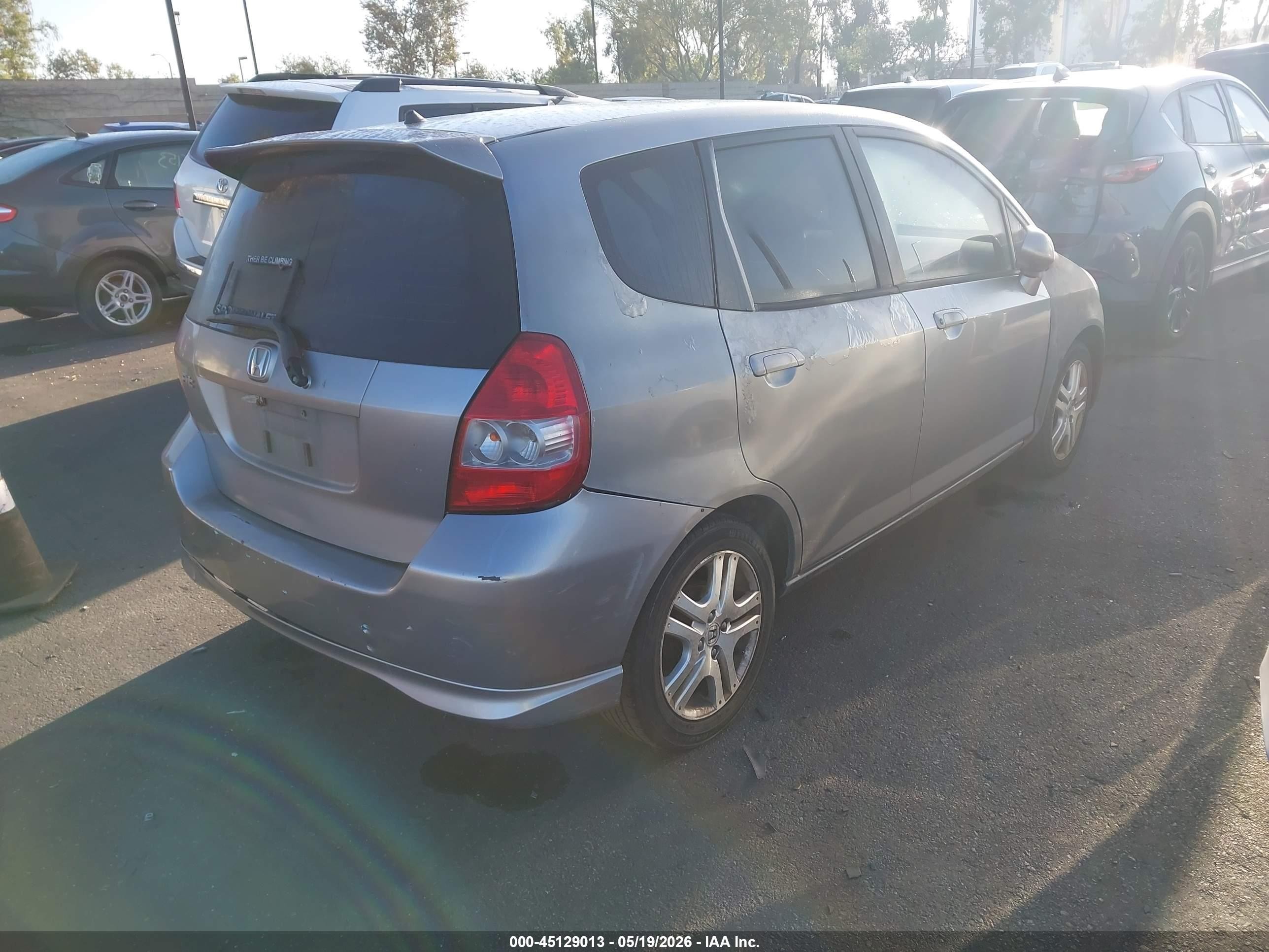 2007 Honda Fit Sport Gray vin: JHMGD38647S050006