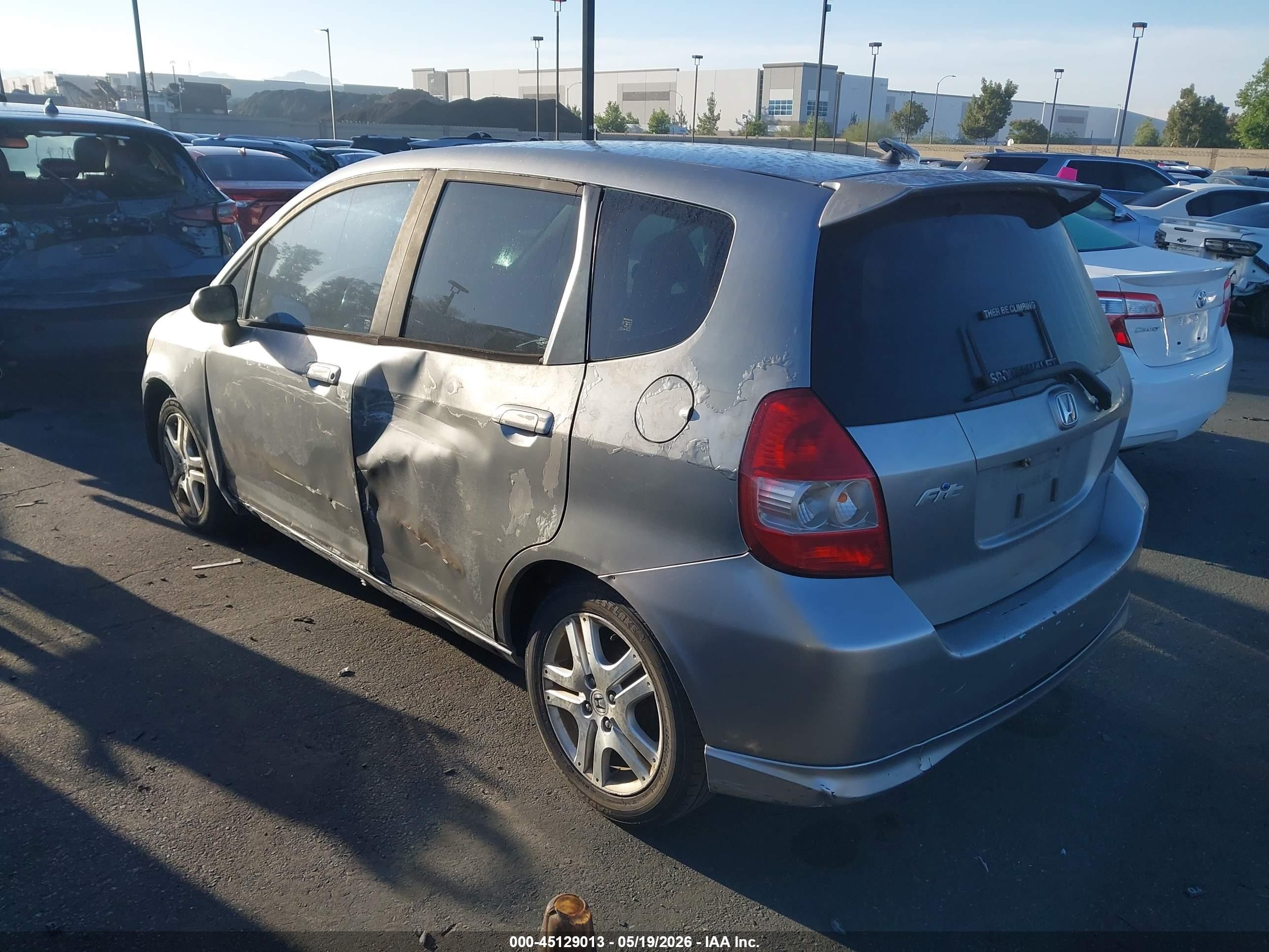 2007 Honda Fit Sport Gray vin: JHMGD38647S050006