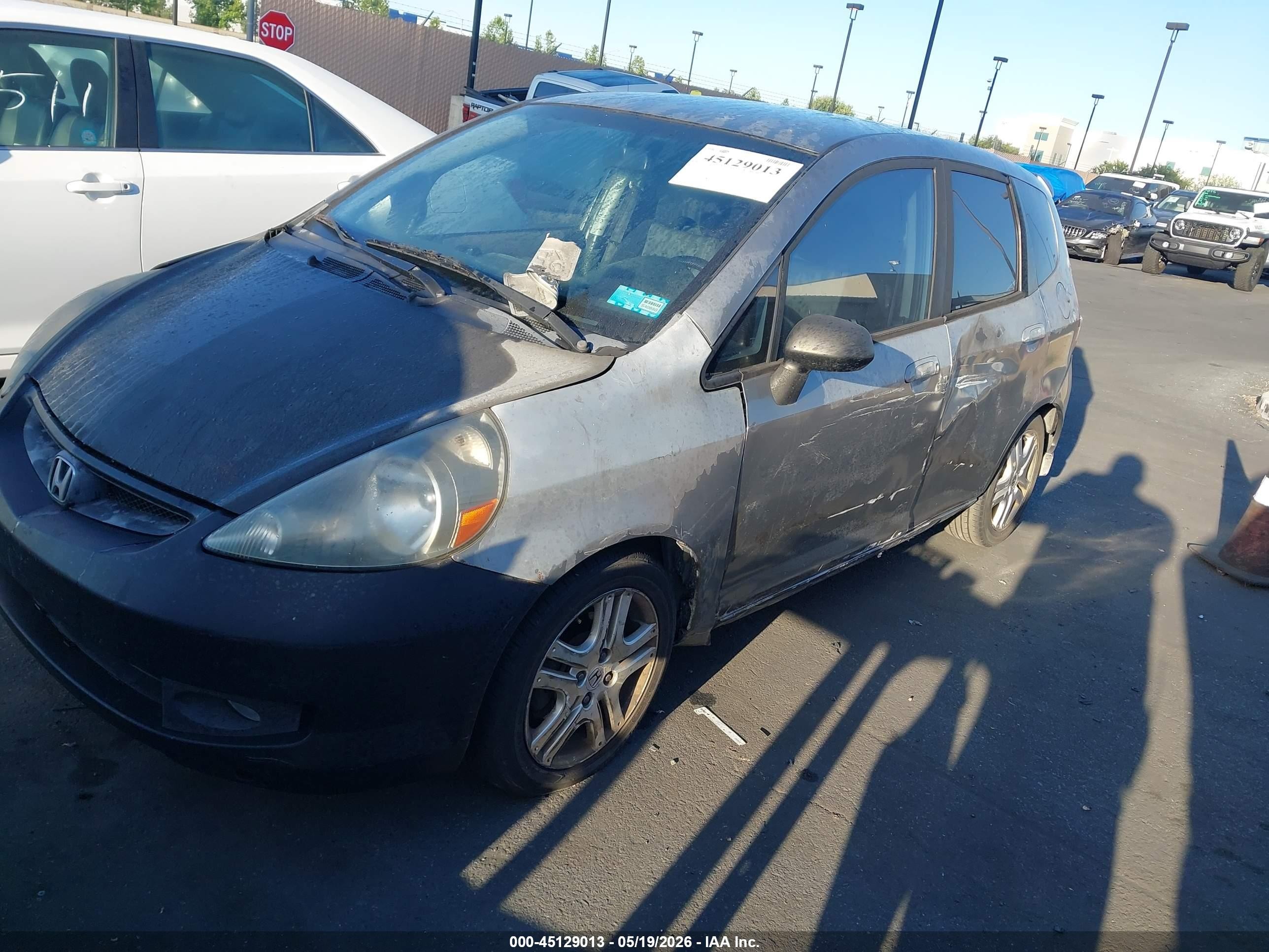 2007 Honda Fit Sport Gray vin: JHMGD38647S050006
