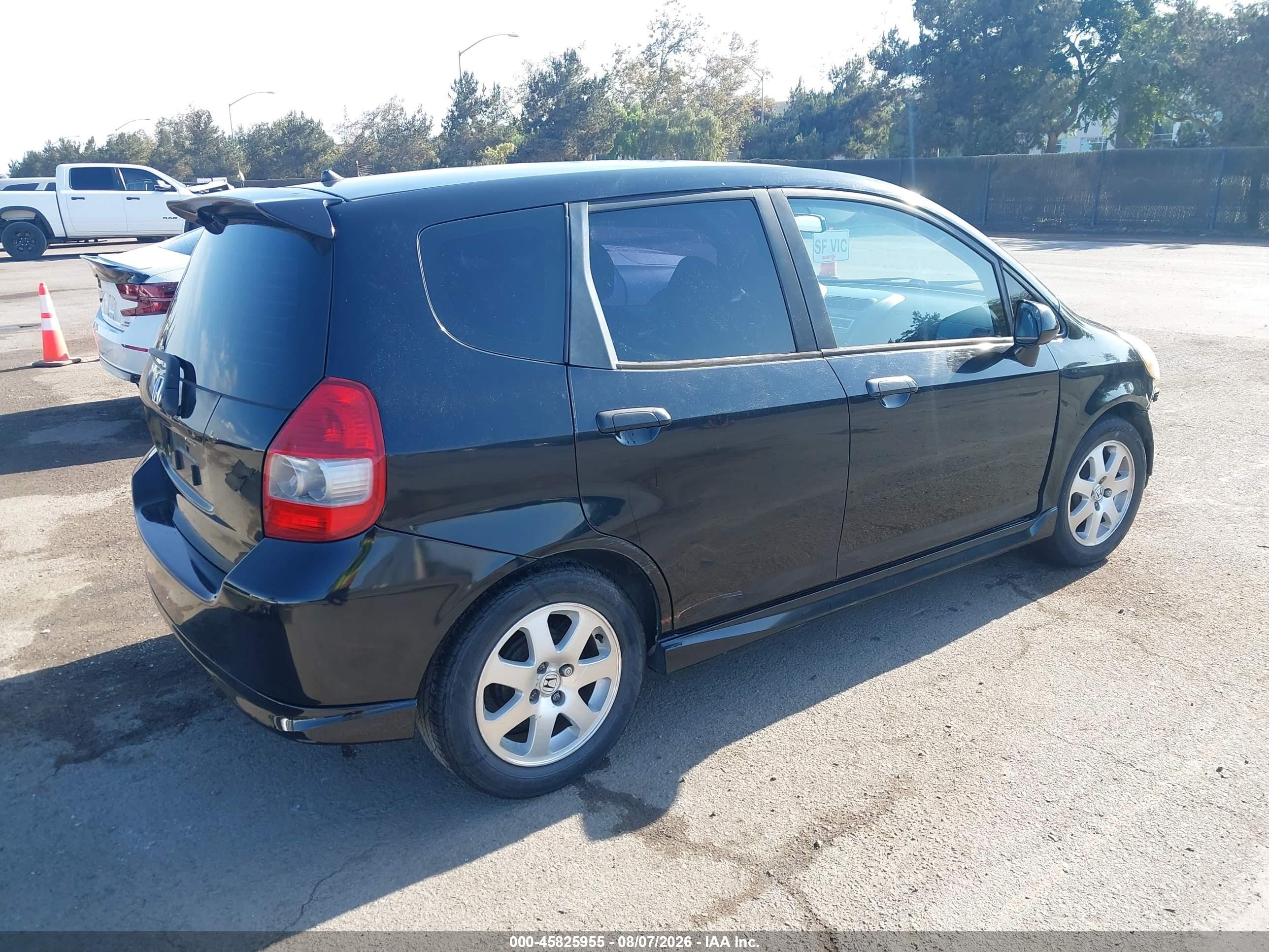 2007 Honda Fit Sport Black vin: JHMGD38647S052287