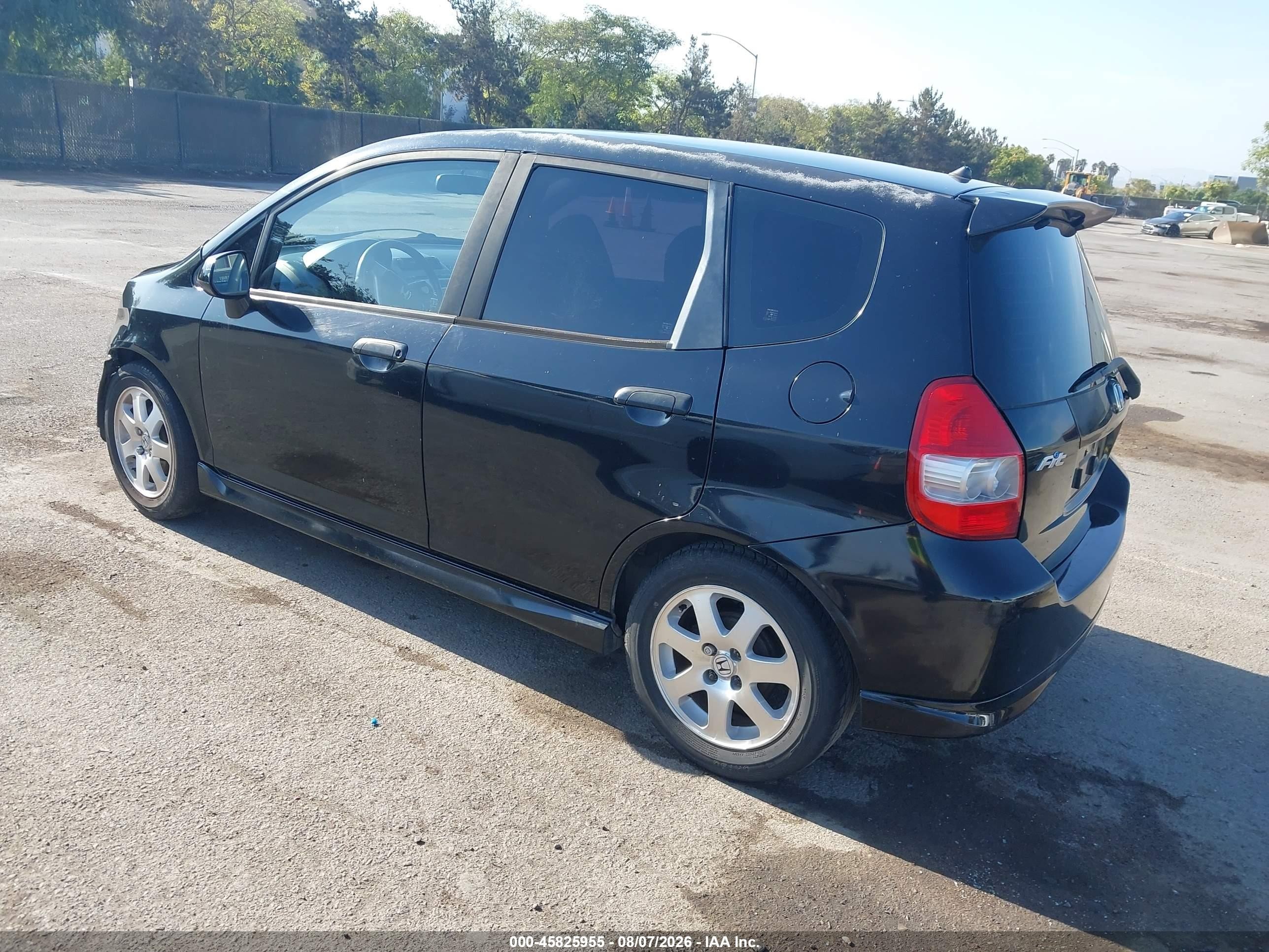 2007 Honda Fit Sport Black vin: JHMGD38647S052287