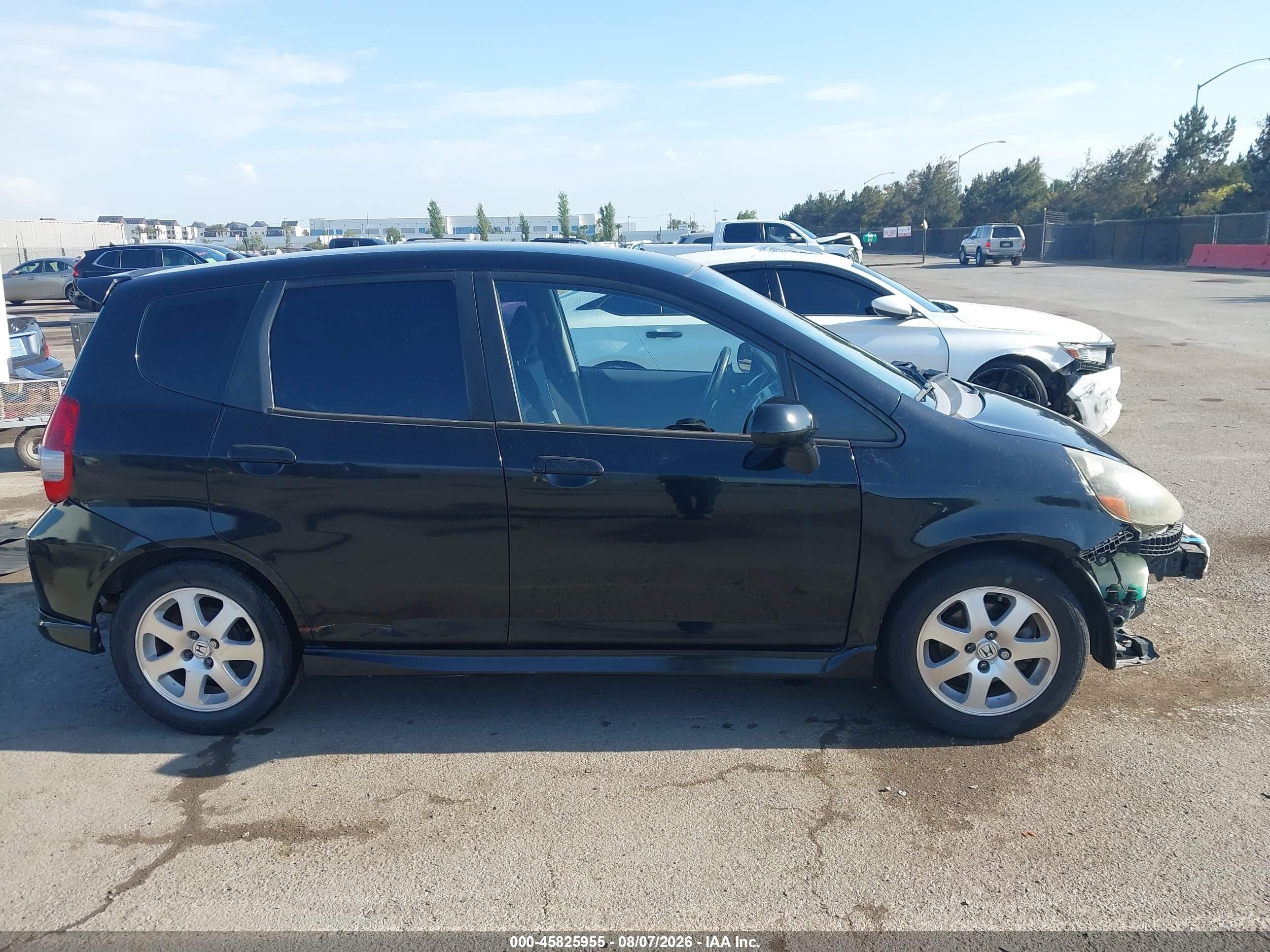 2007 Honda Fit Sport Black vin: JHMGD38647S052287