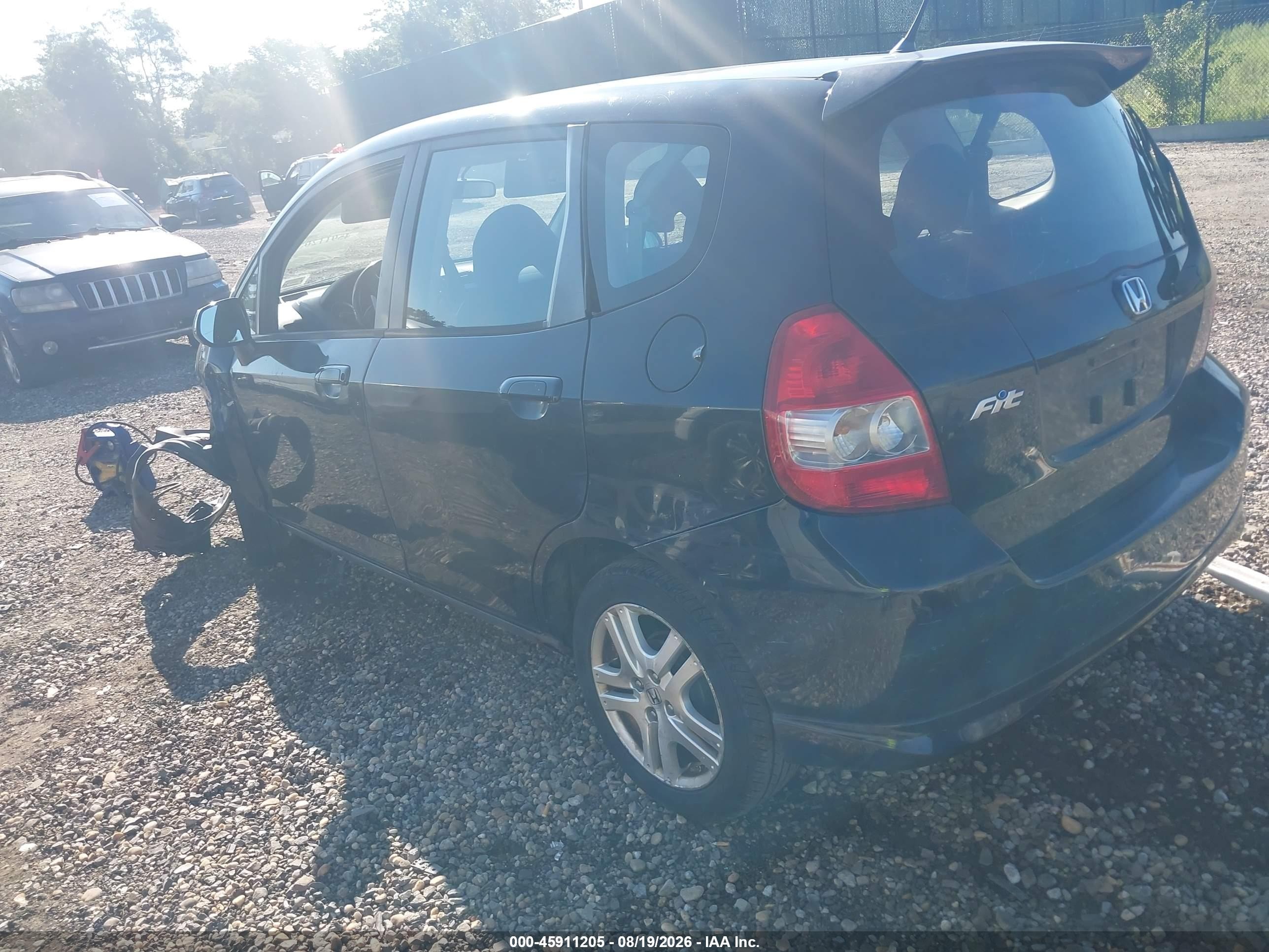 2008 Honda Fit Sport Black vin: JHMGD38648S001082