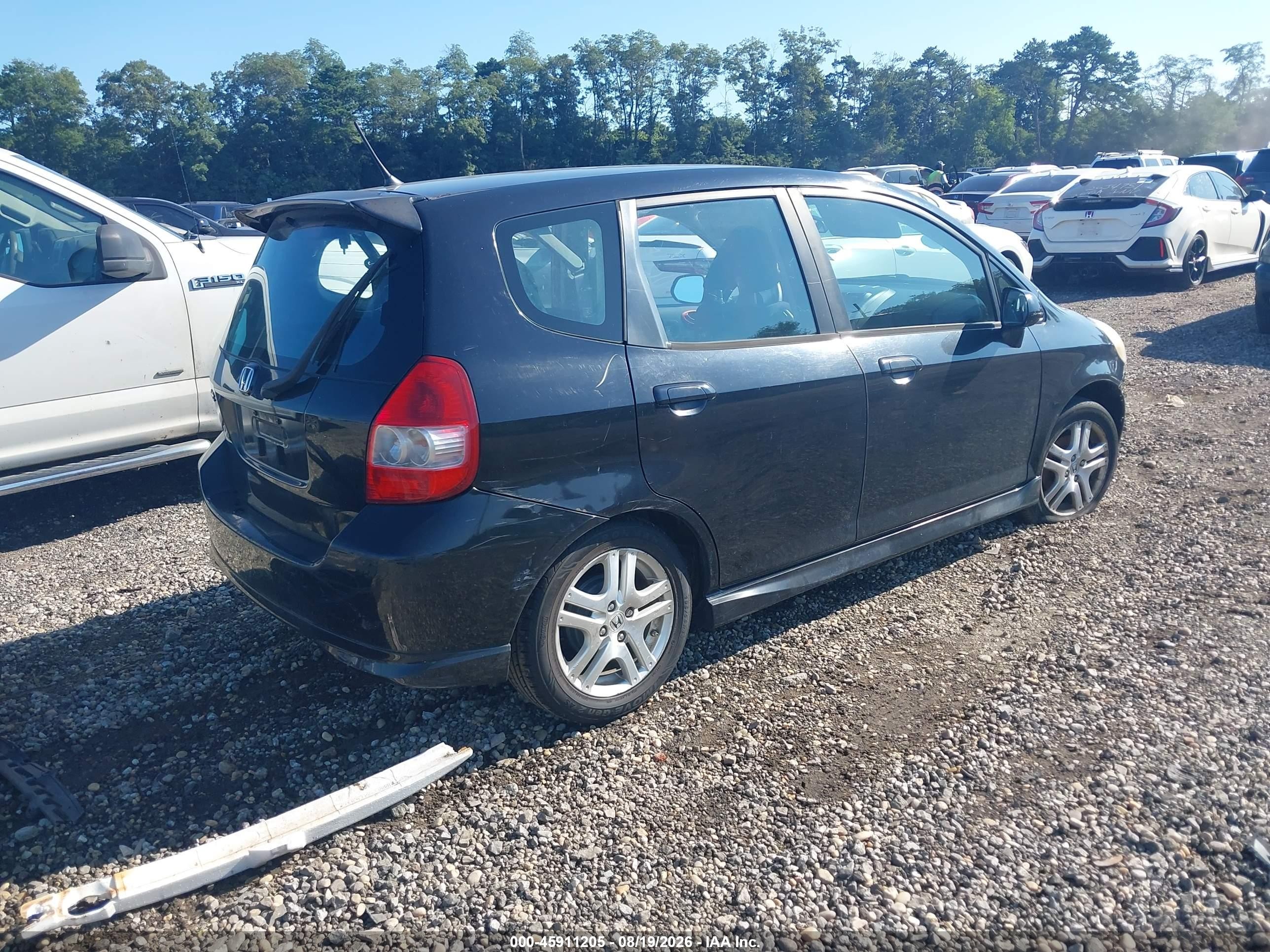 2008 Honda Fit Sport Black vin: JHMGD38648S001082