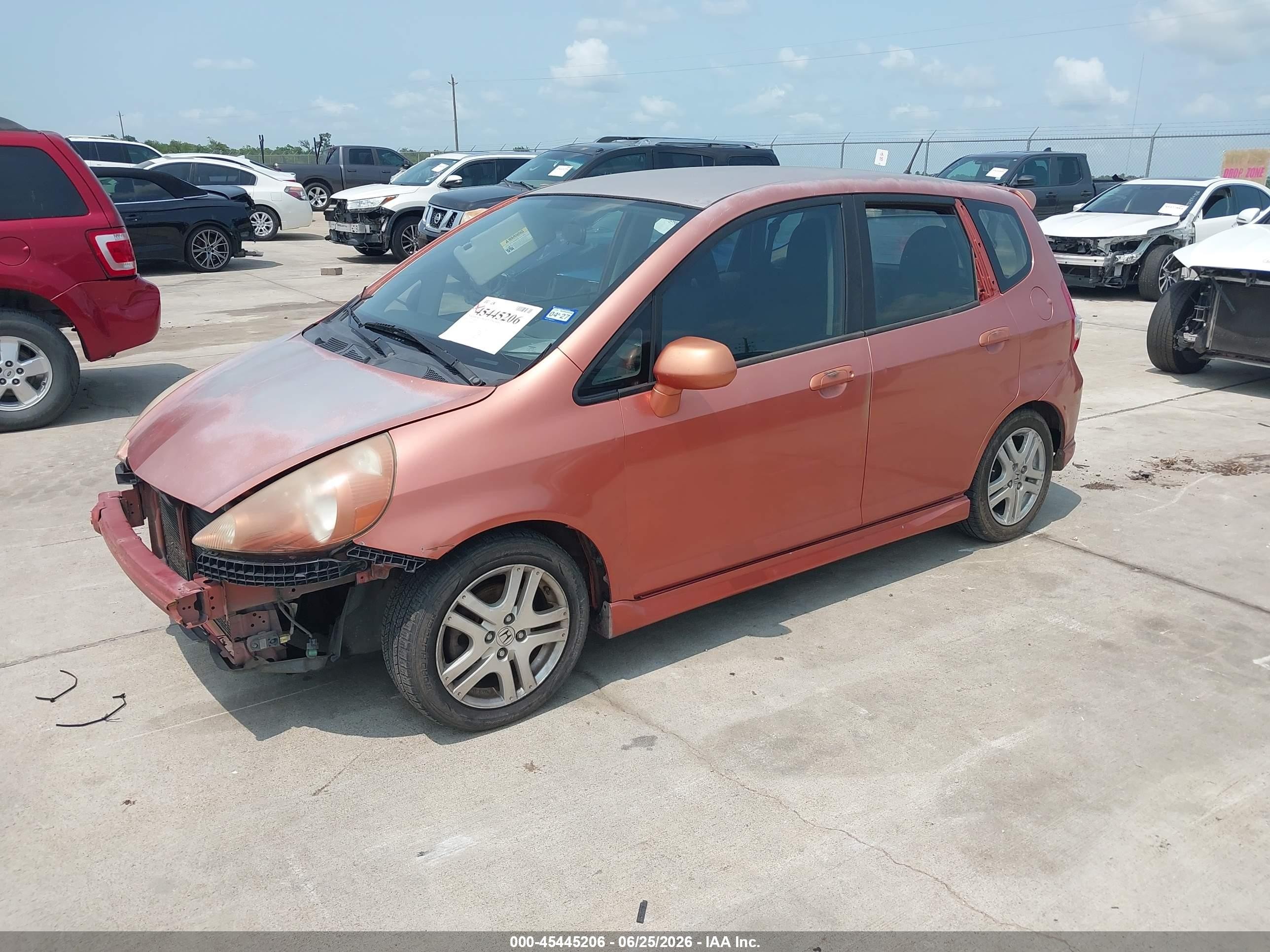 2008 Honda Fit Sport Orange vin: JHMGD38648S015502