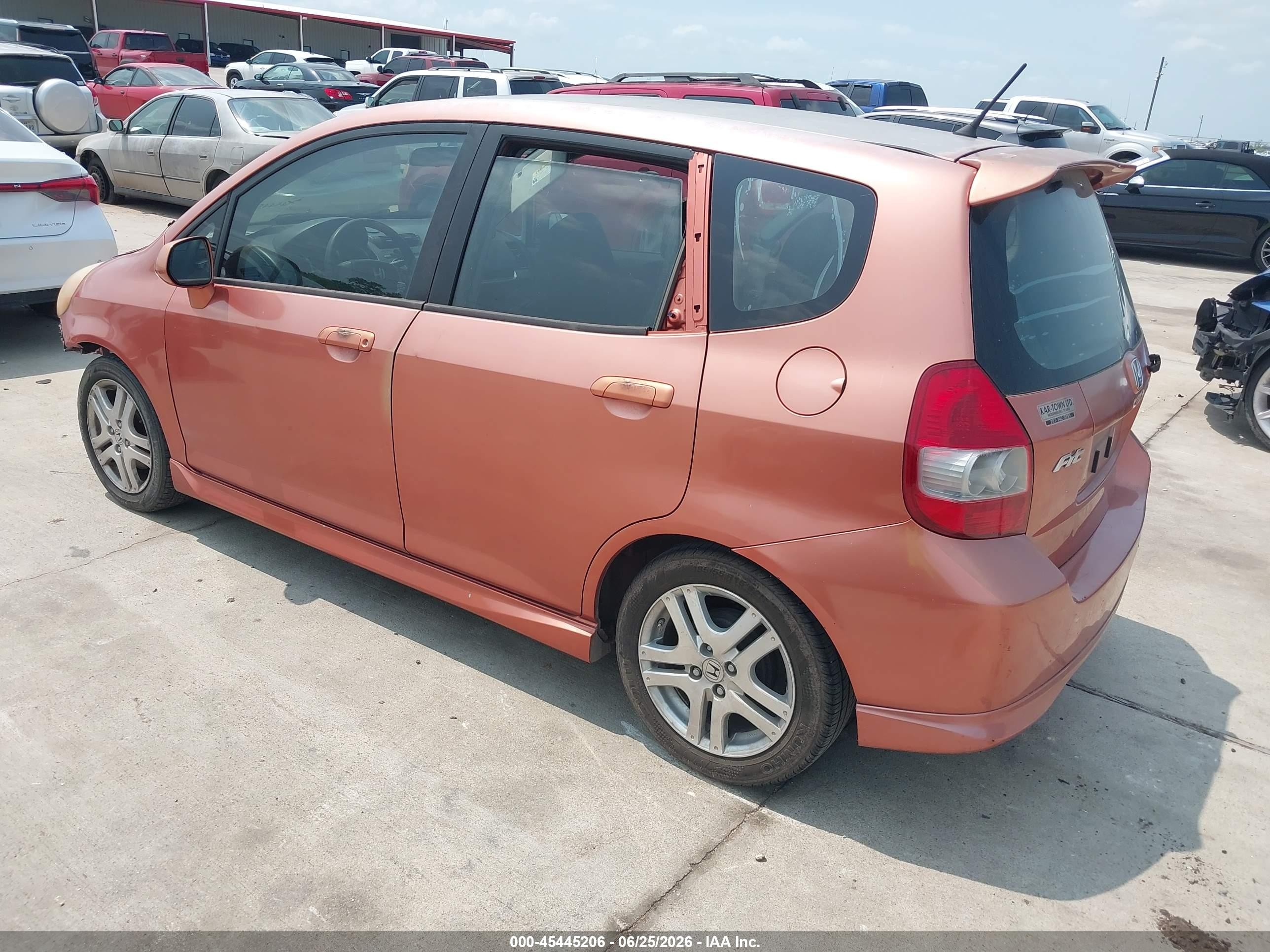 2008 Honda Fit Sport Orange vin: JHMGD38648S015502