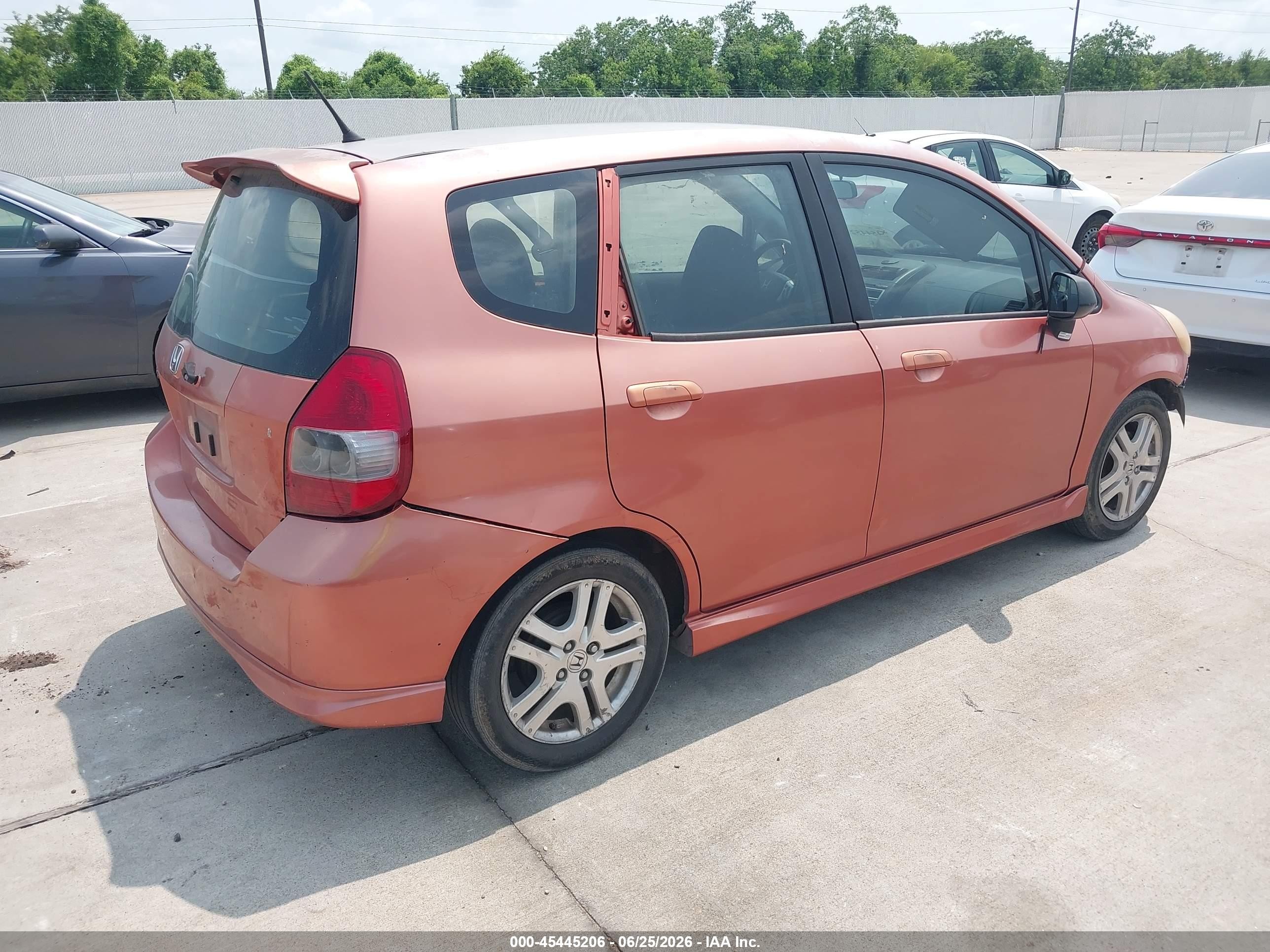 2008 Honda Fit Sport Orange vin: JHMGD38648S015502