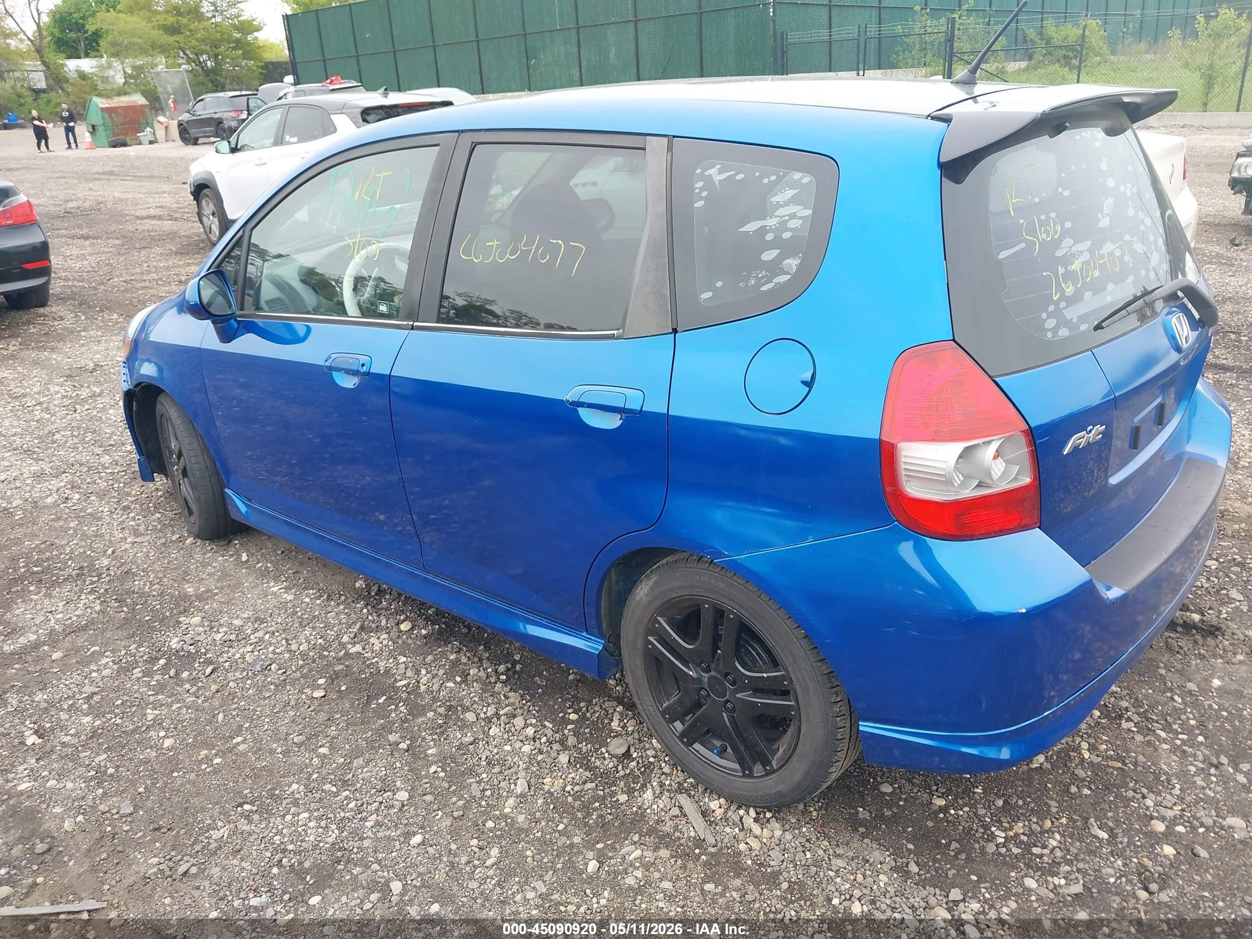 2008 Honda Fit Sport Blue vin: JHMGD38648S031232
