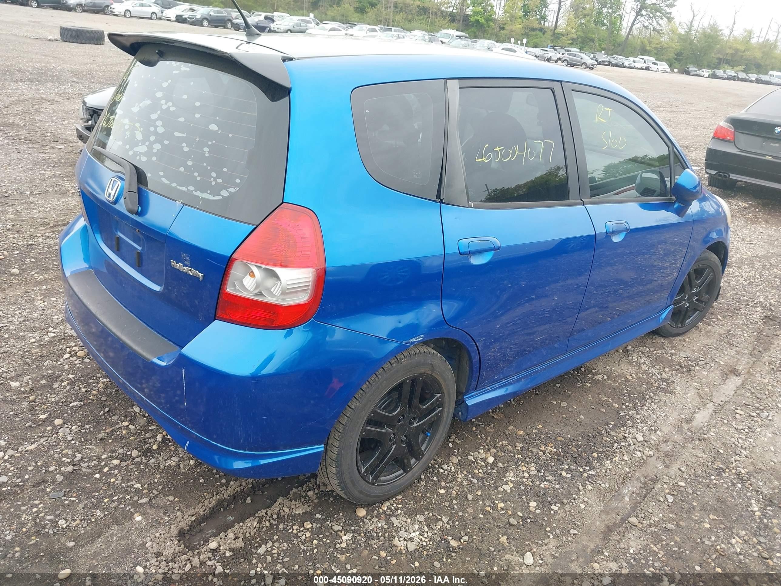 2008 Honda Fit Sport Blue vin: JHMGD38648S031232