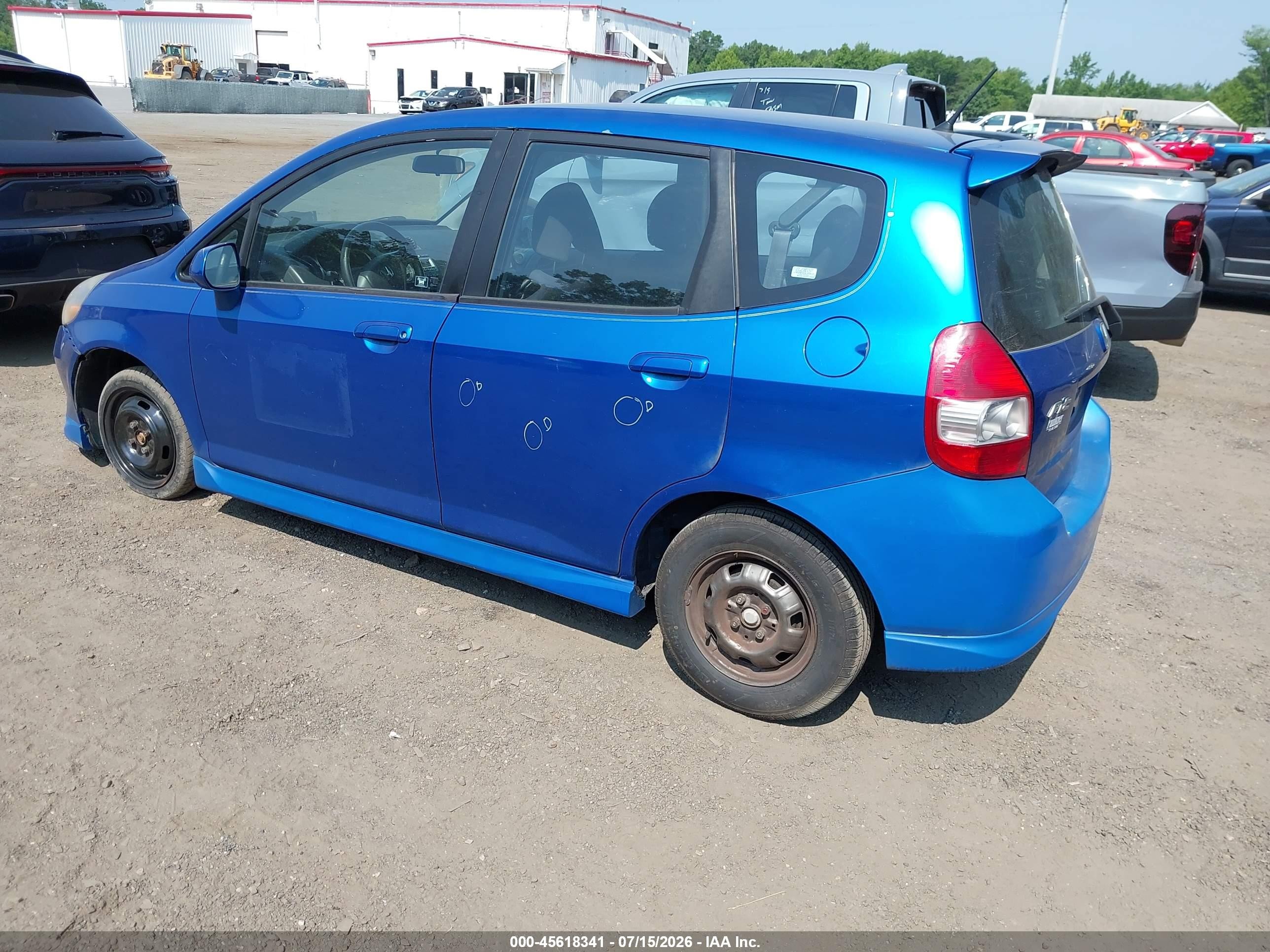 2008 Honda Fit Sport Blue vin: JHMGD38648S036981