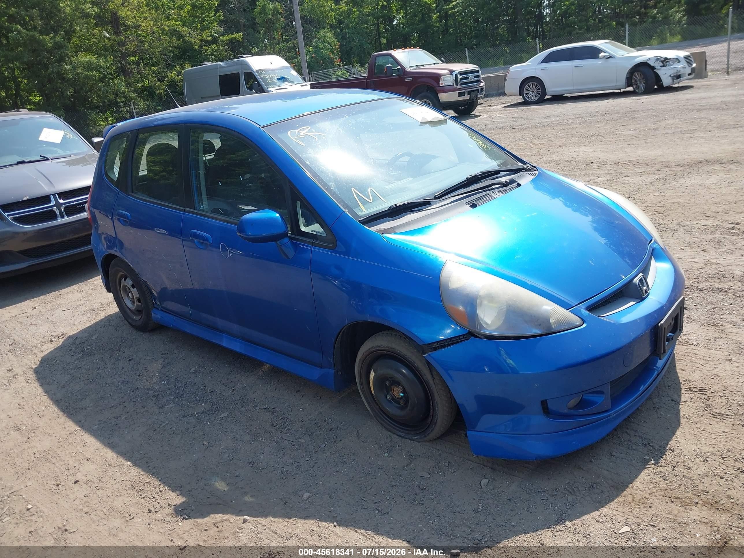 2008 Honda Fit Sport Blue vin: JHMGD38648S036981