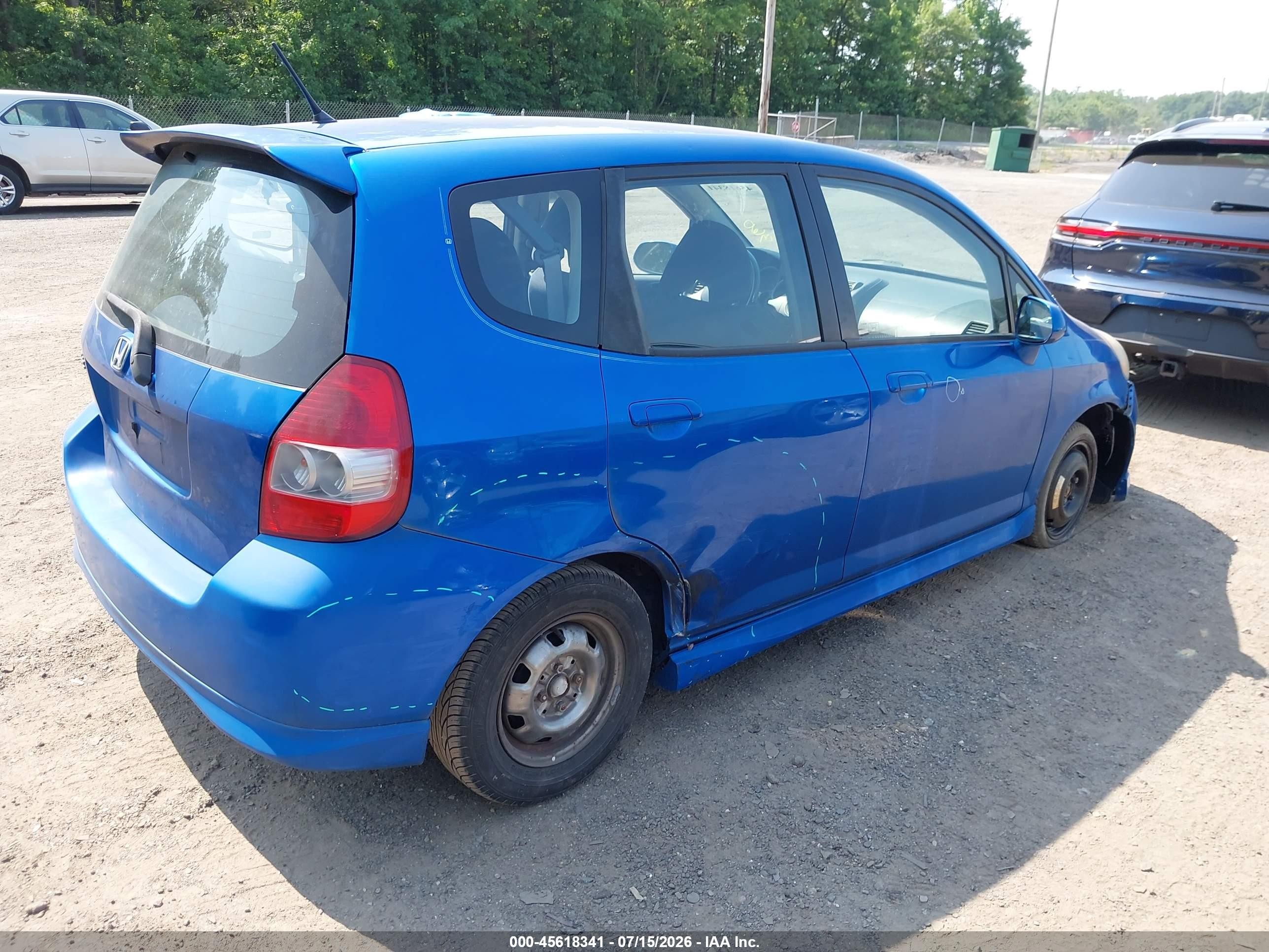 2008 Honda Fit Sport Blue vin: JHMGD38648S036981