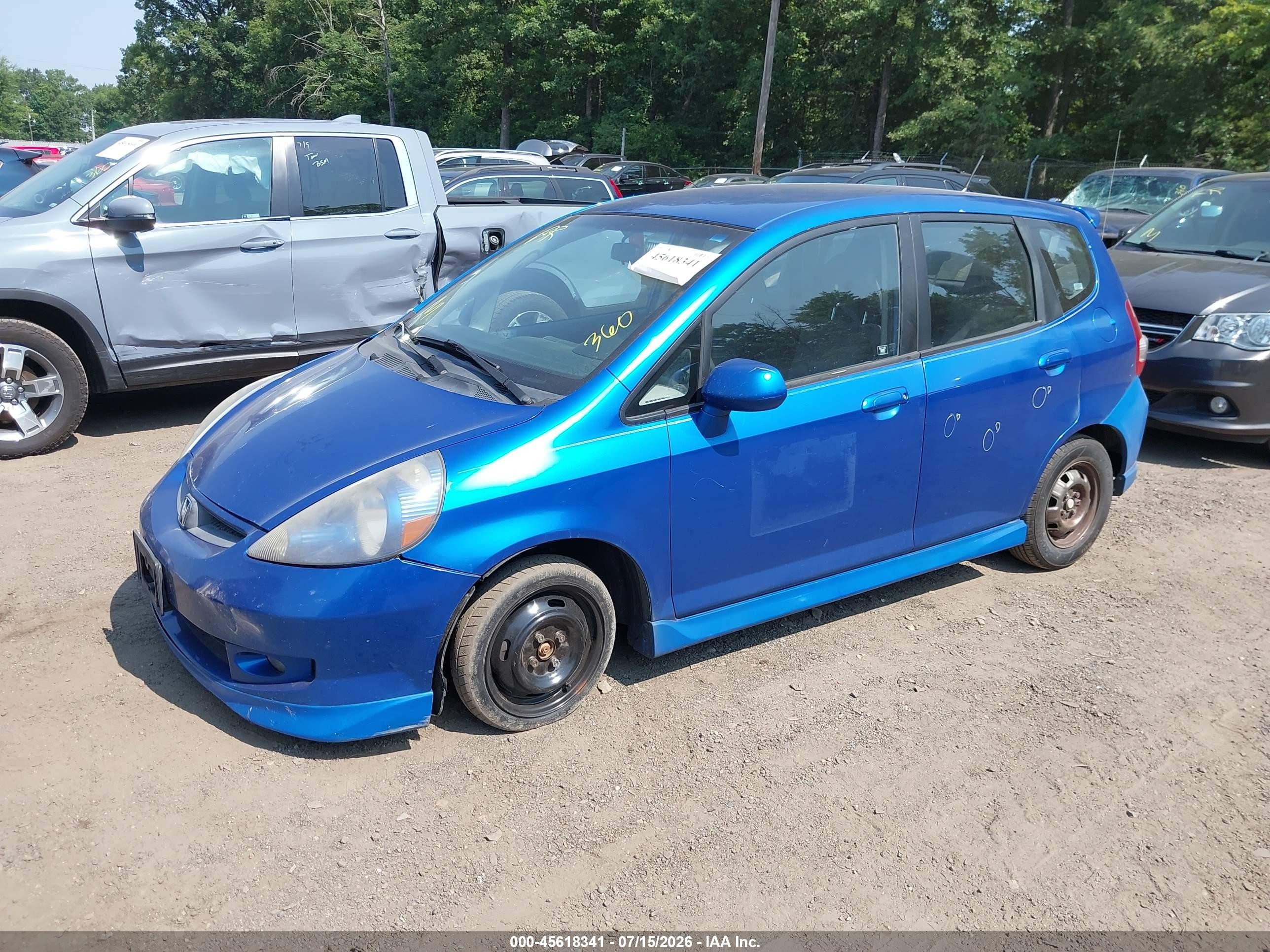 2008 Honda Fit Sport Blue vin: JHMGD38648S036981