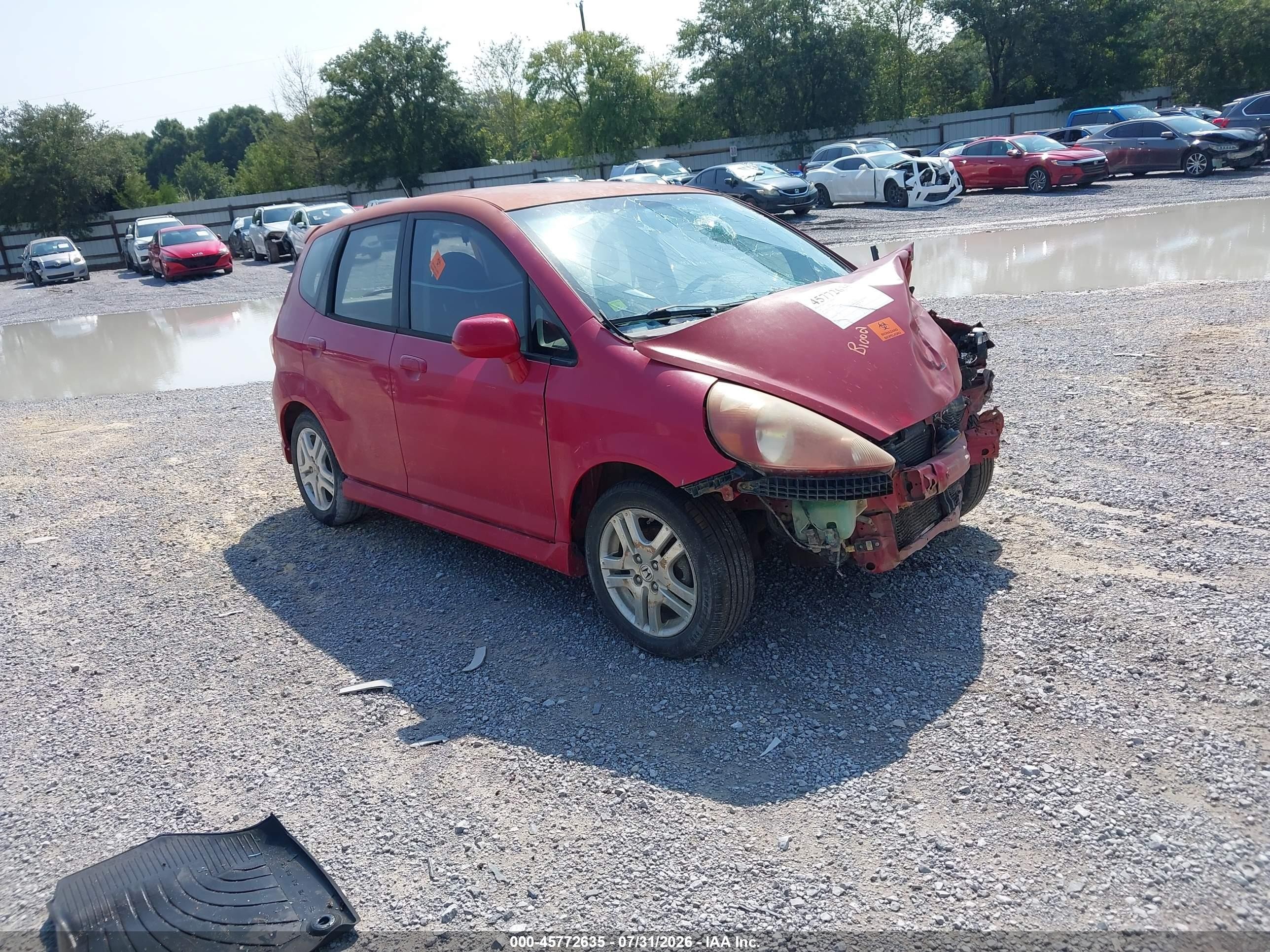2007 Honda Fit Sport Red vin: JHMGD38657S005382