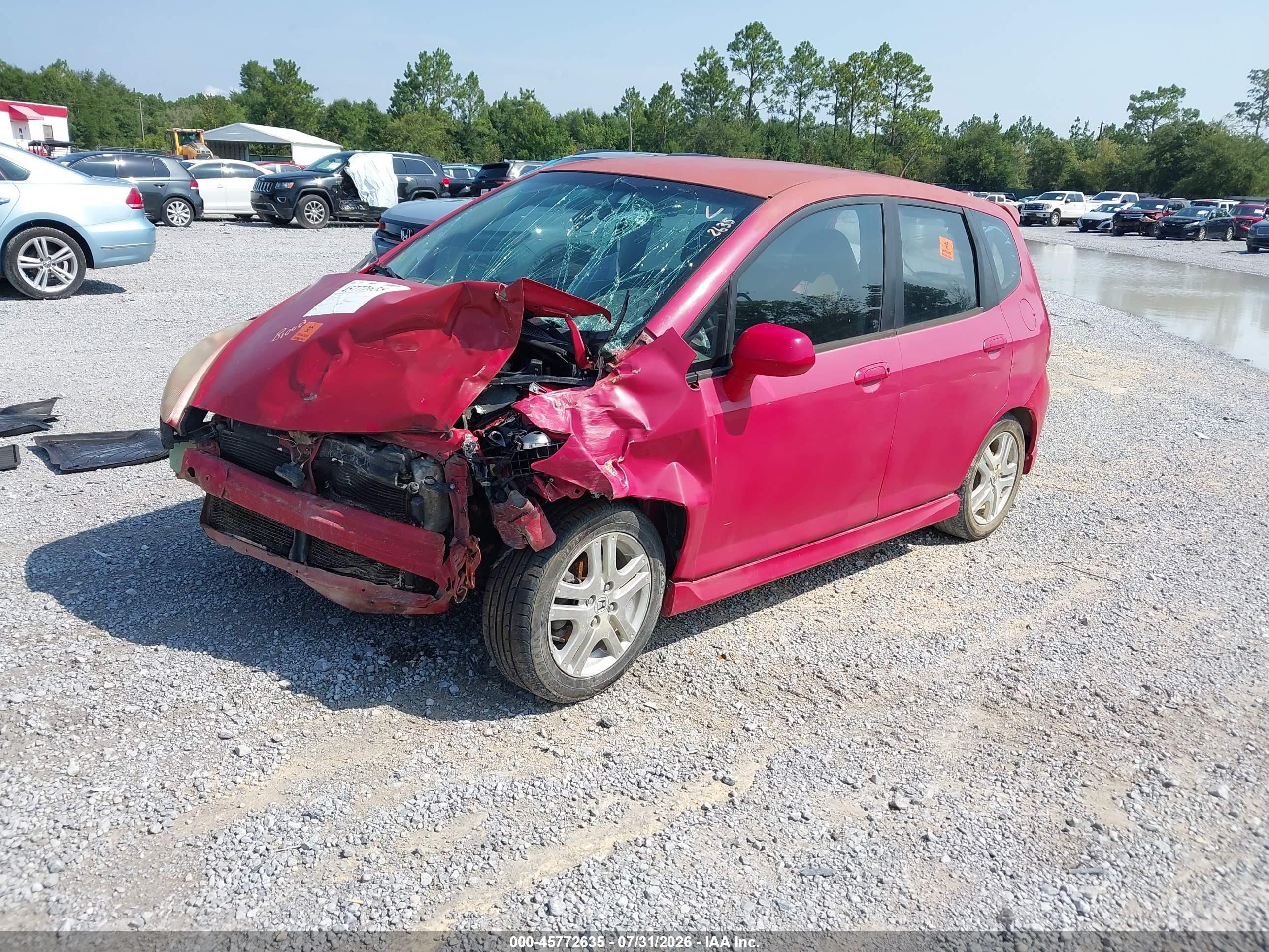 2007 Honda Fit Sport Red vin: JHMGD38657S005382