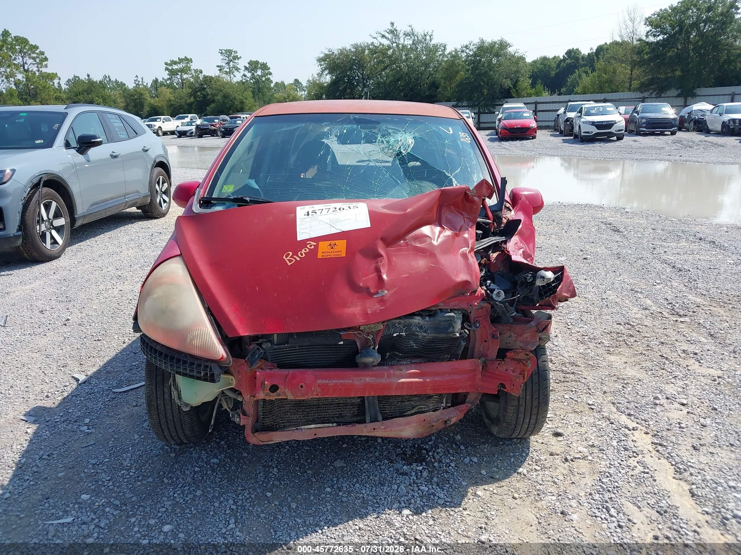 2007 Honda Fit Sport Red vin: JHMGD38657S005382