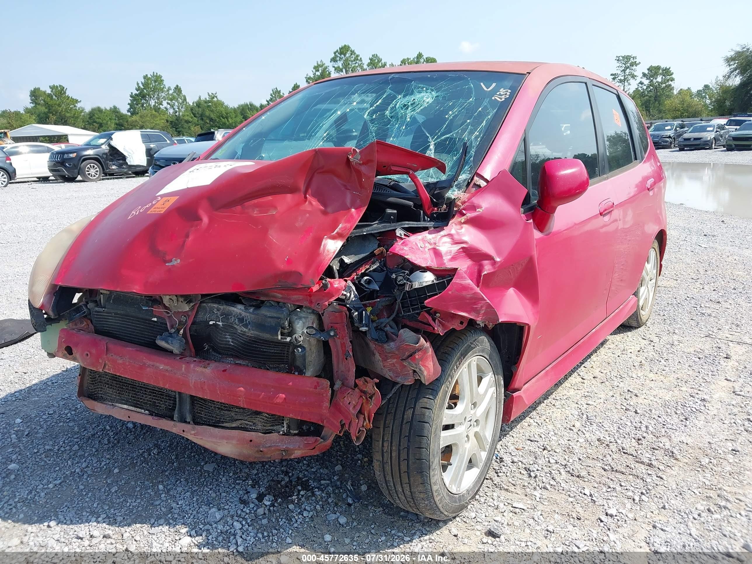 2007 Honda Fit Sport Red vin: JHMGD38657S005382