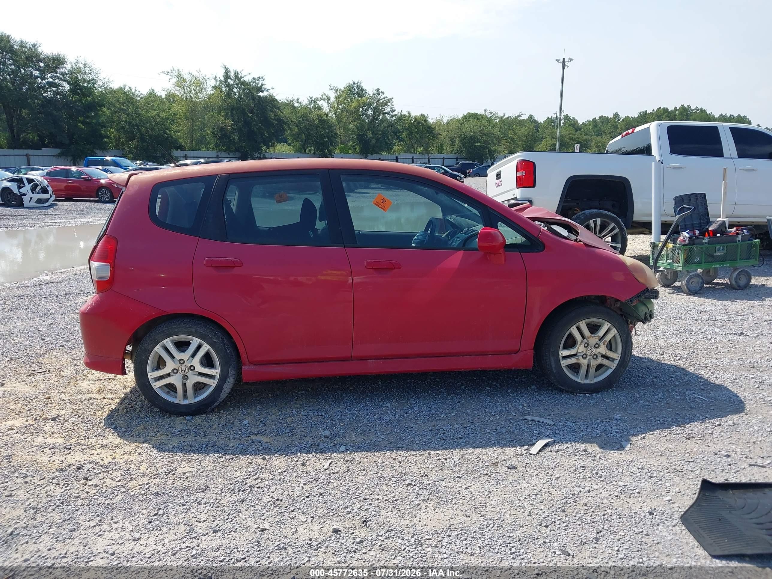 2007 Honda Fit Sport Red vin: JHMGD38657S005382