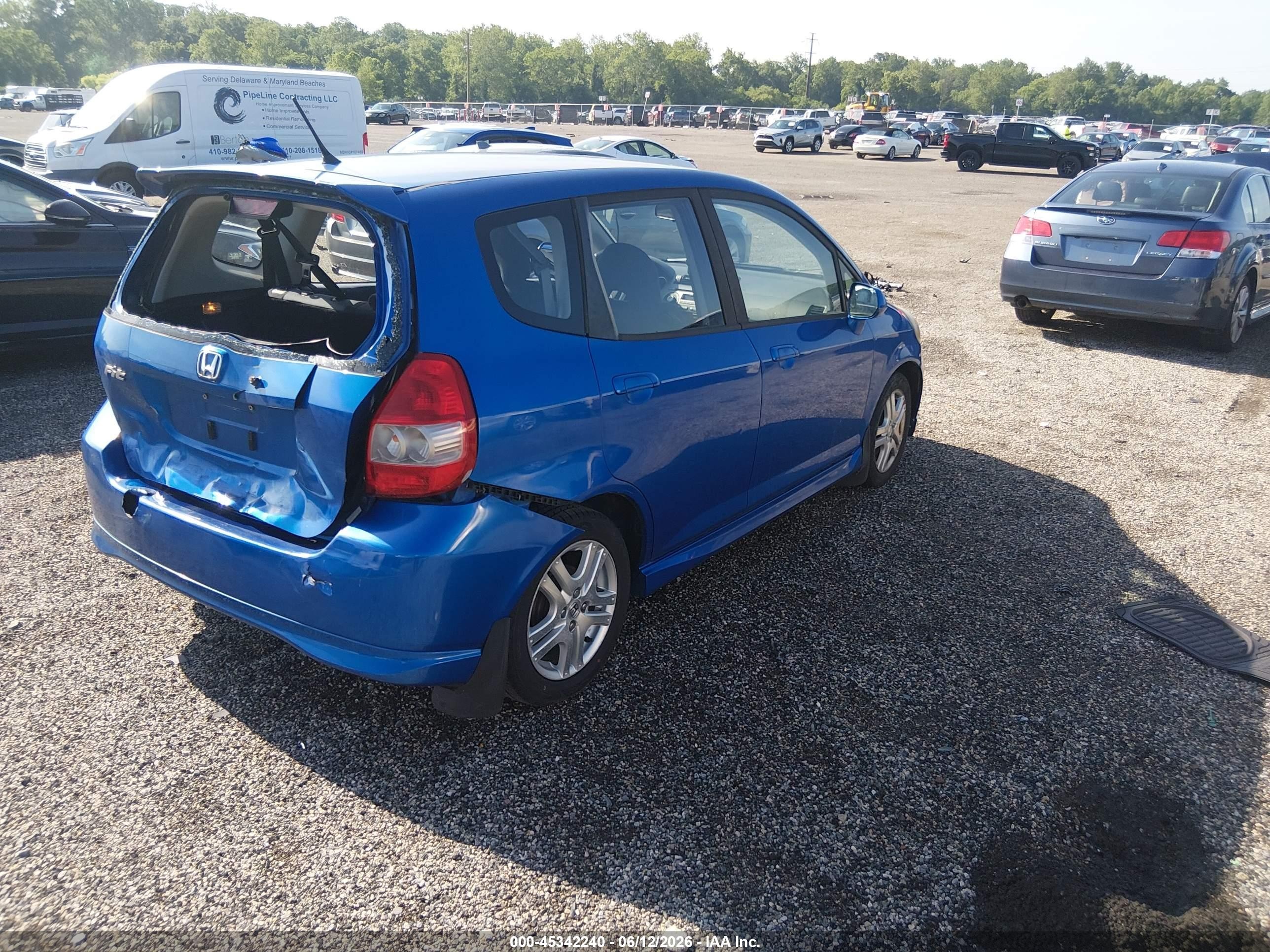 2007 Honda Fit Sport Blue vin: JHMGD38657S014325