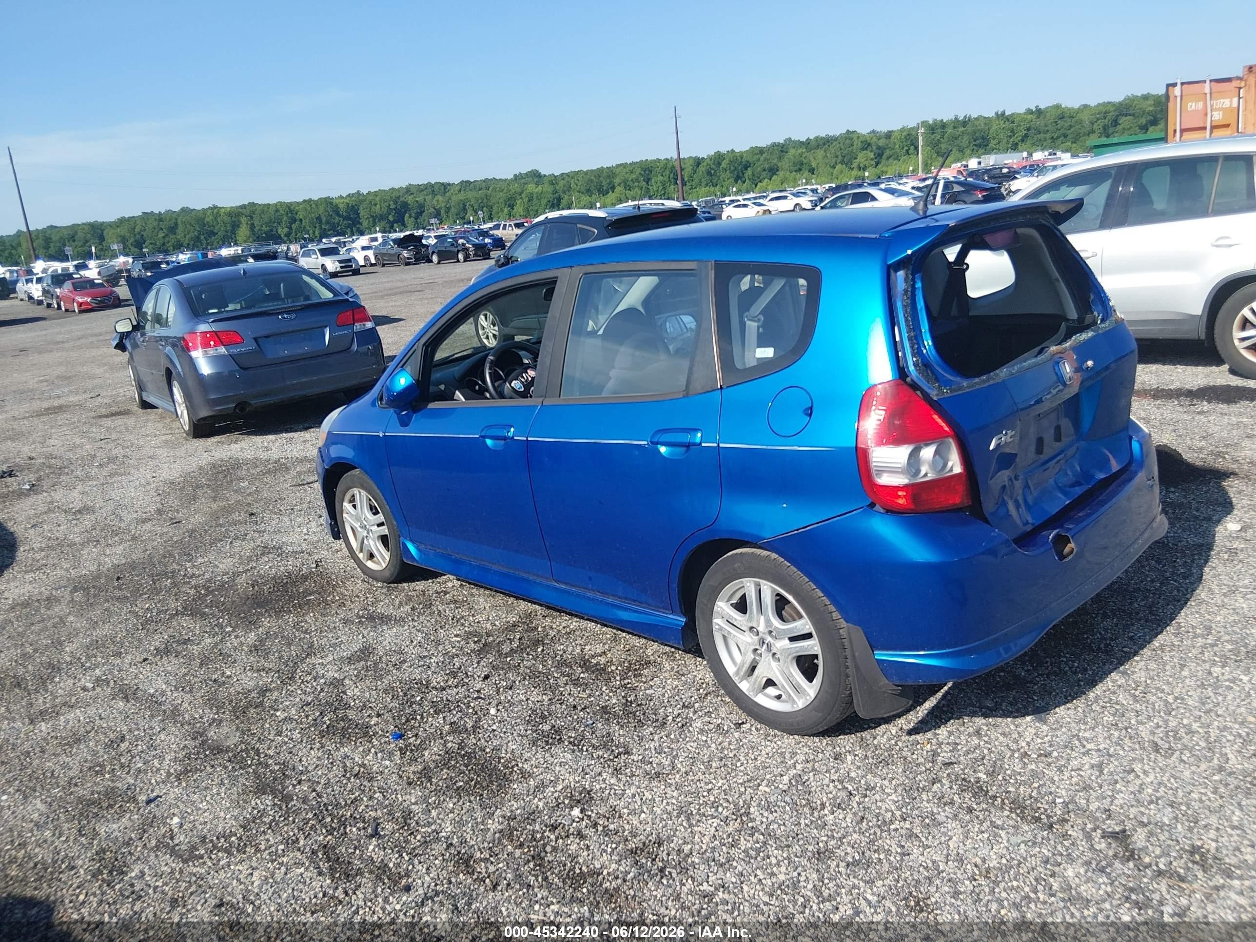 2007 Honda Fit Sport Blue vin: JHMGD38657S014325