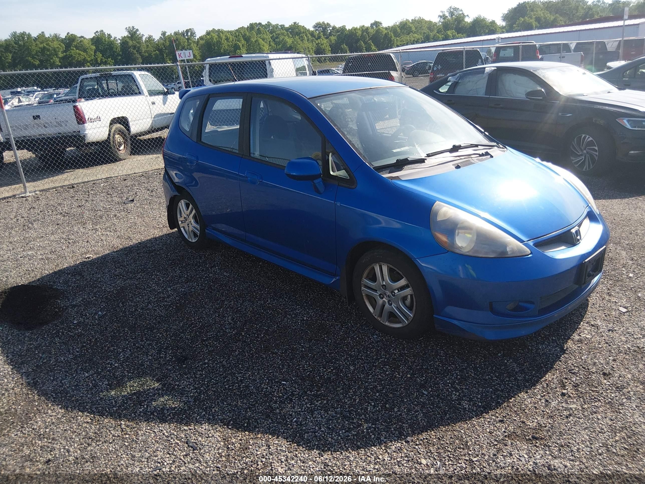 2007 Honda Fit Sport Blue vin: JHMGD38657S014325