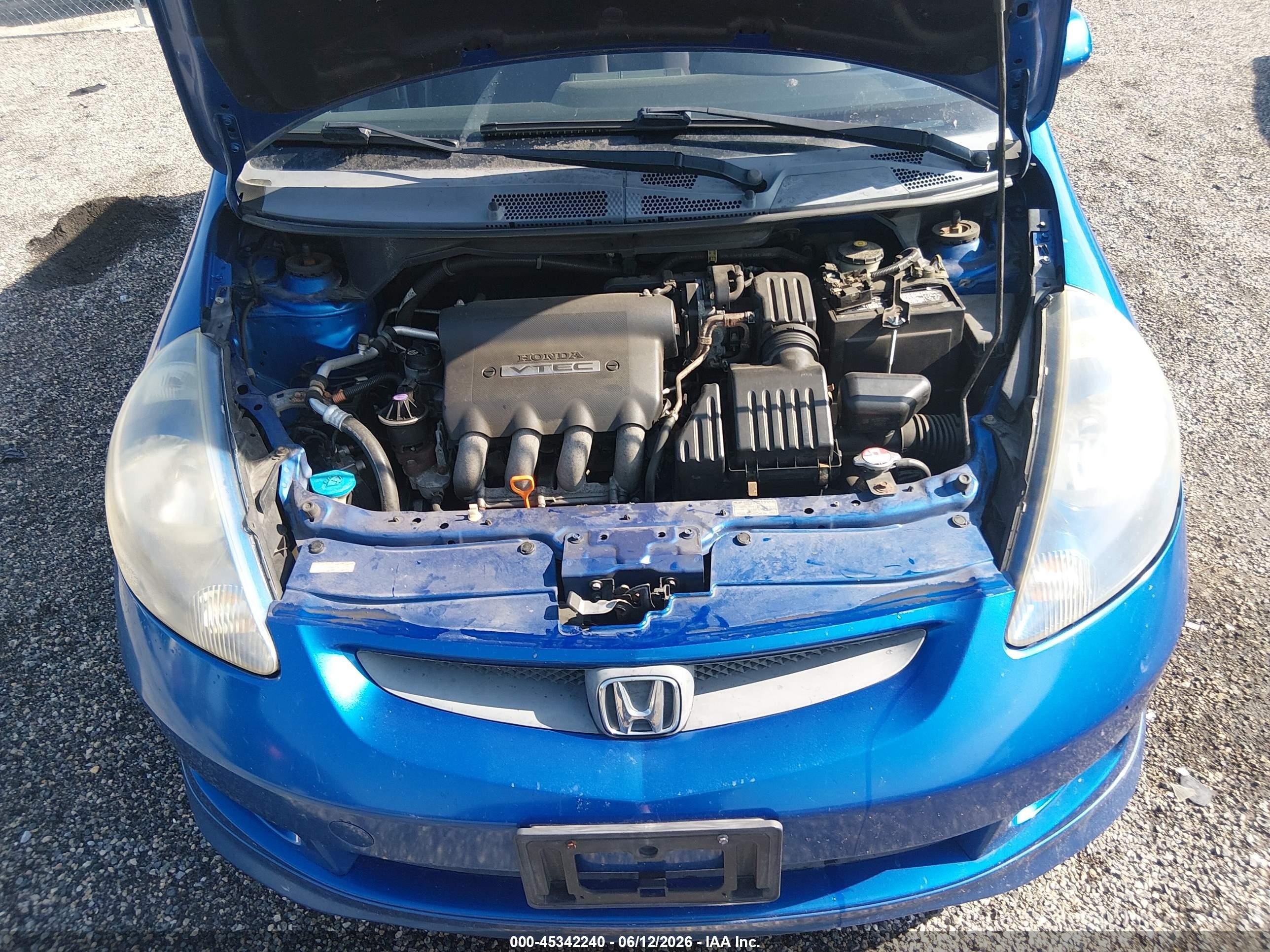 2007 Honda Fit Sport Blue vin: JHMGD38657S014325