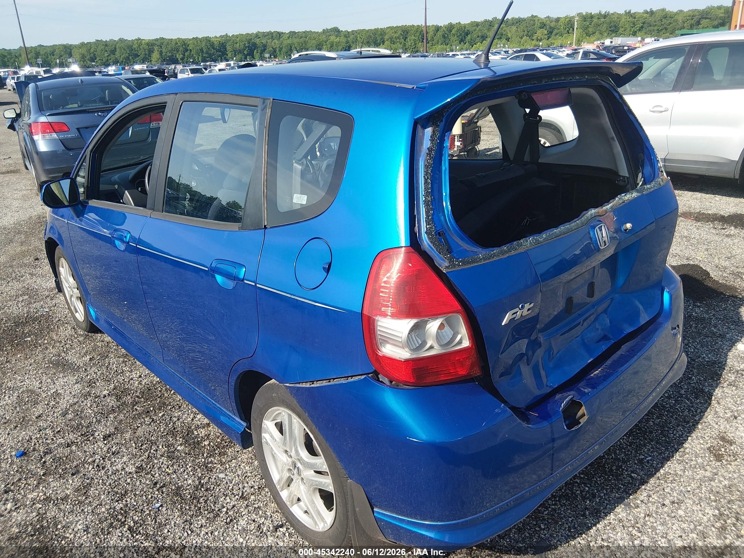 2007 Honda Fit Sport Blue vin: JHMGD38657S014325