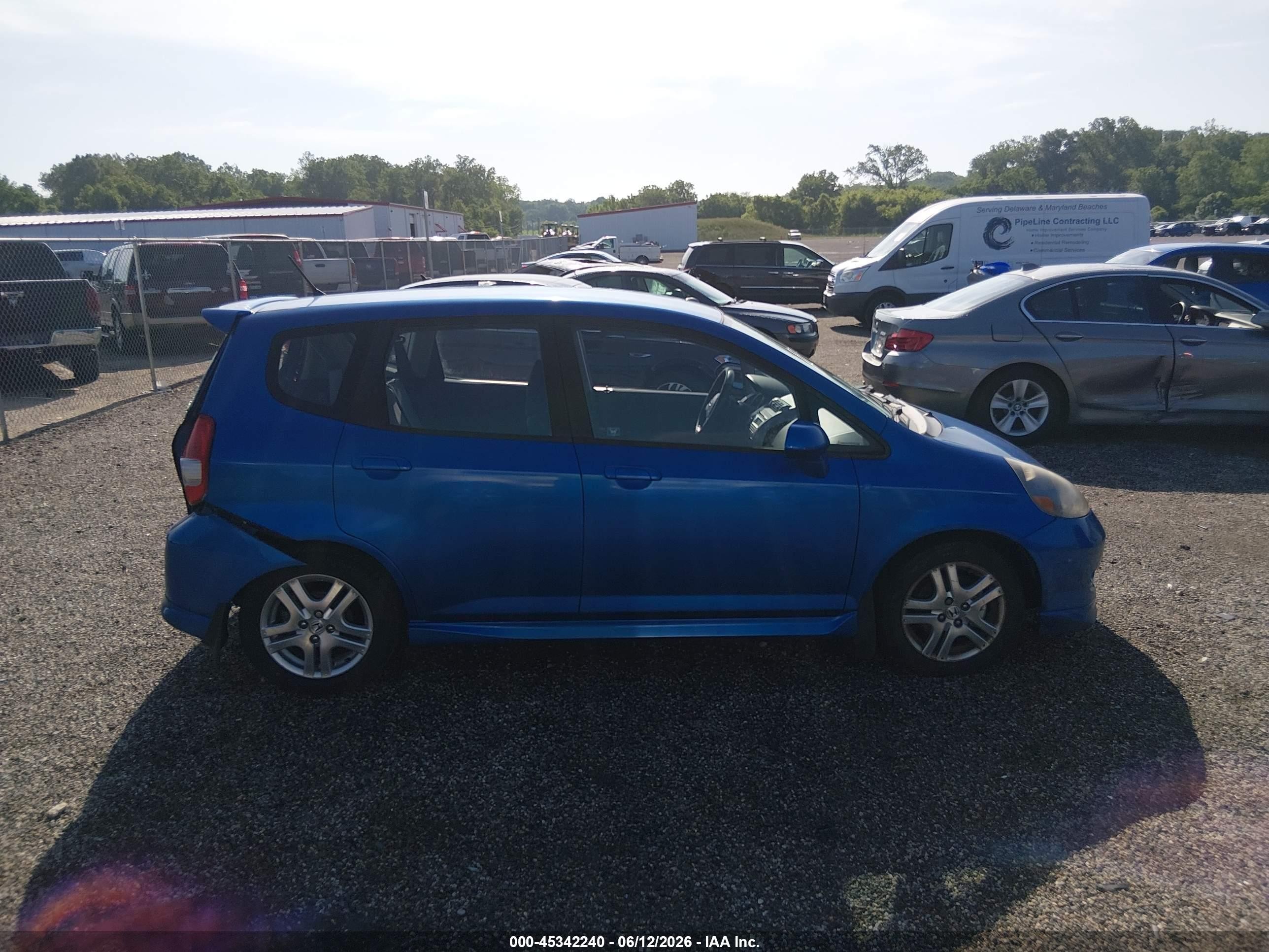 2007 Honda Fit Sport Blue vin: JHMGD38657S014325