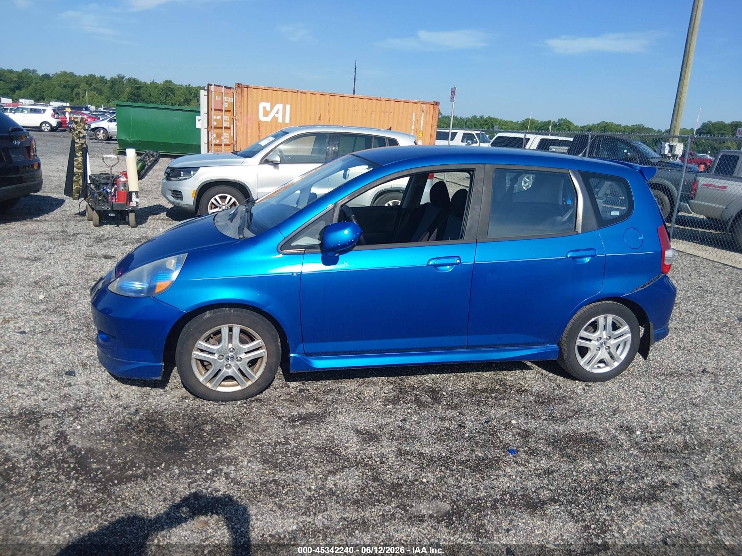 2007 Honda Fit Sport Blue vin: JHMGD38657S014325