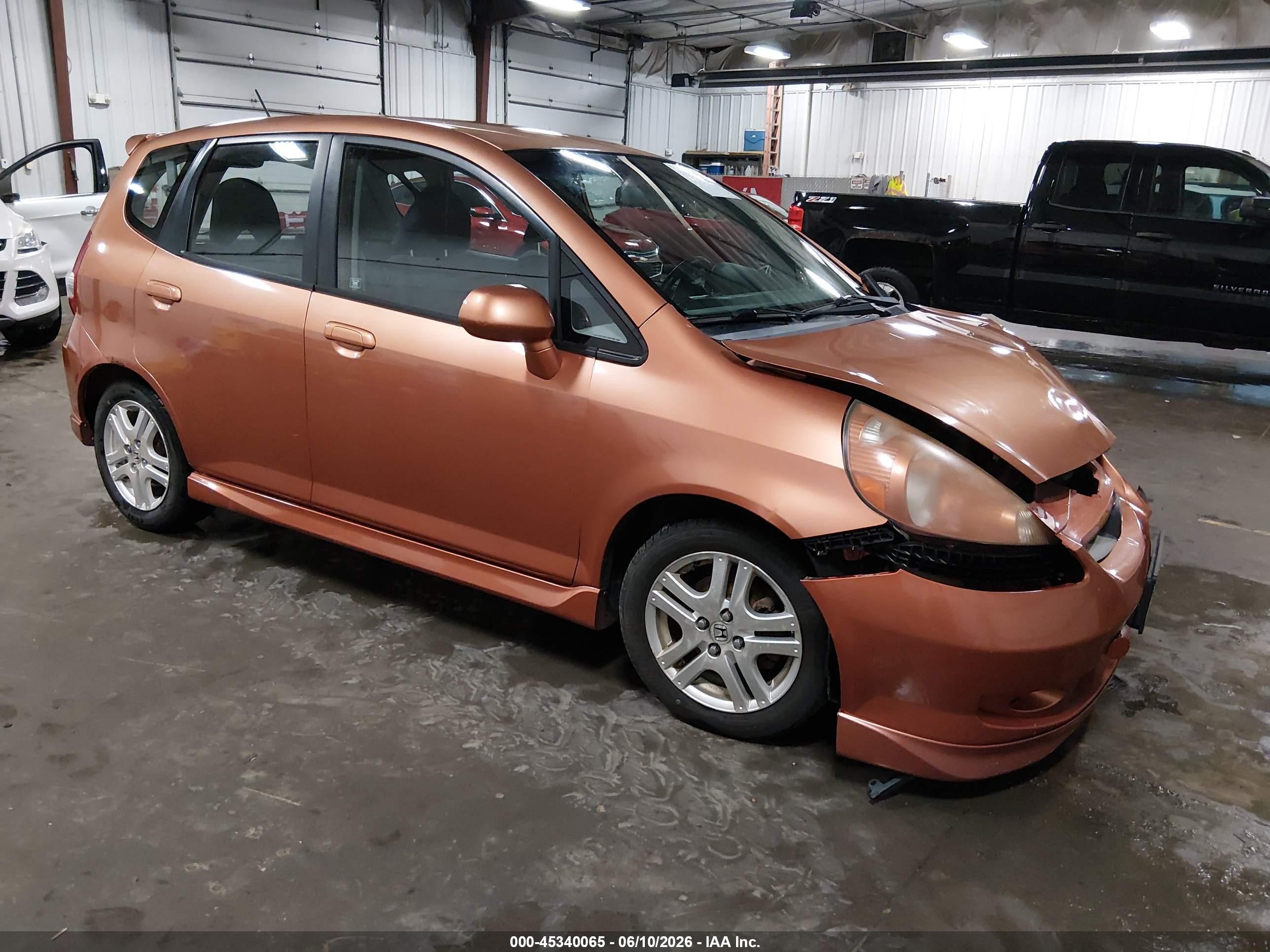 2007 Honda Fit Sport Orange vin: JHMGD38657S034350
